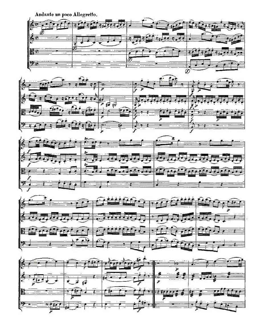 Quartet No. 5 in F Major, K. 158（F大调第五弦乐四重奏）