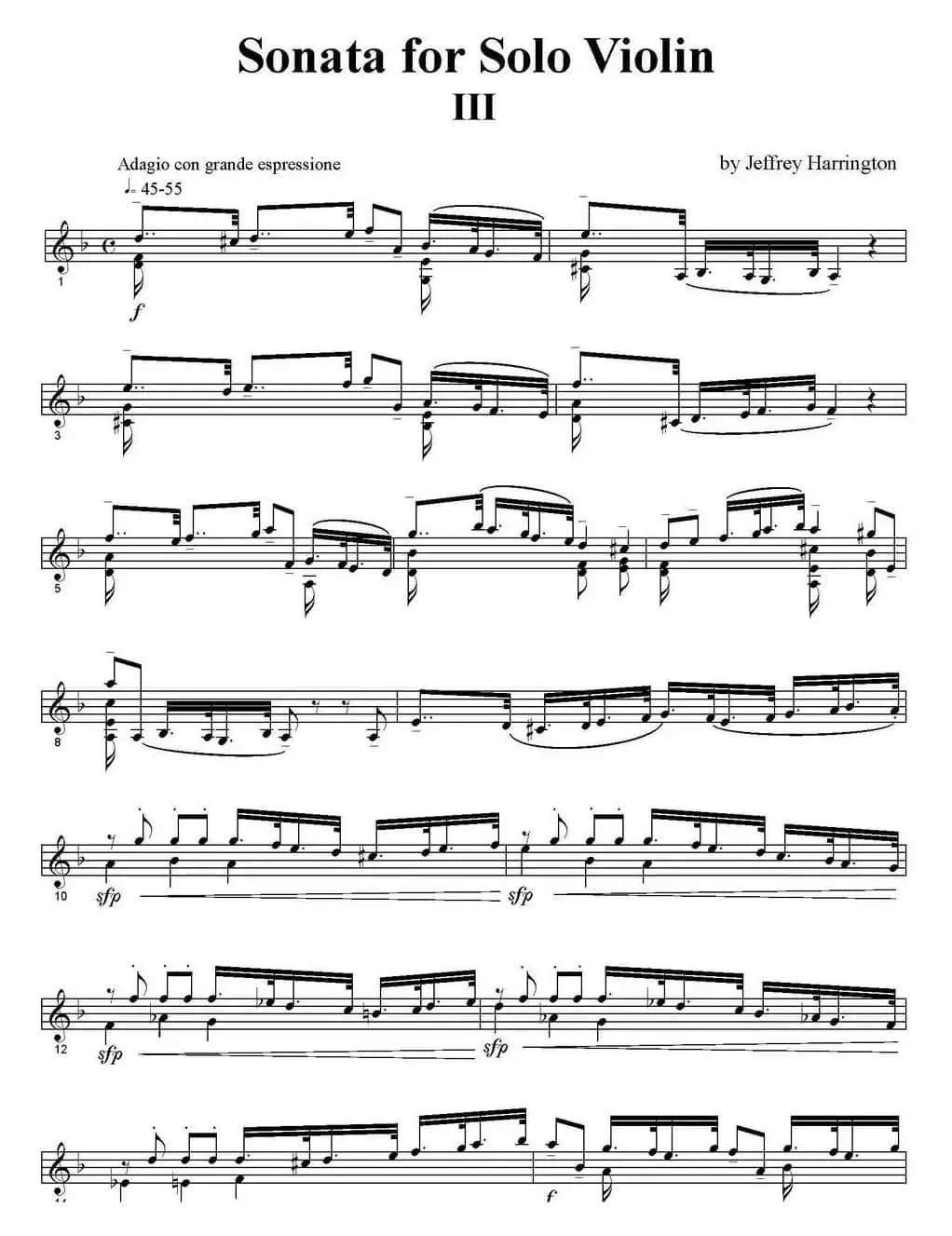 Sonata for Solo violin（小提琴奏鸣曲、III）