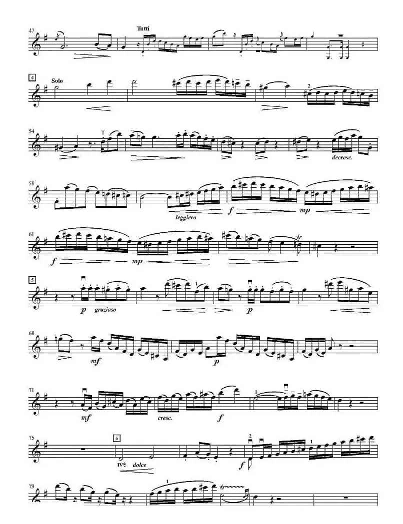 莫扎特第三小提琴协奏曲（第一乐章、小提琴分谱）