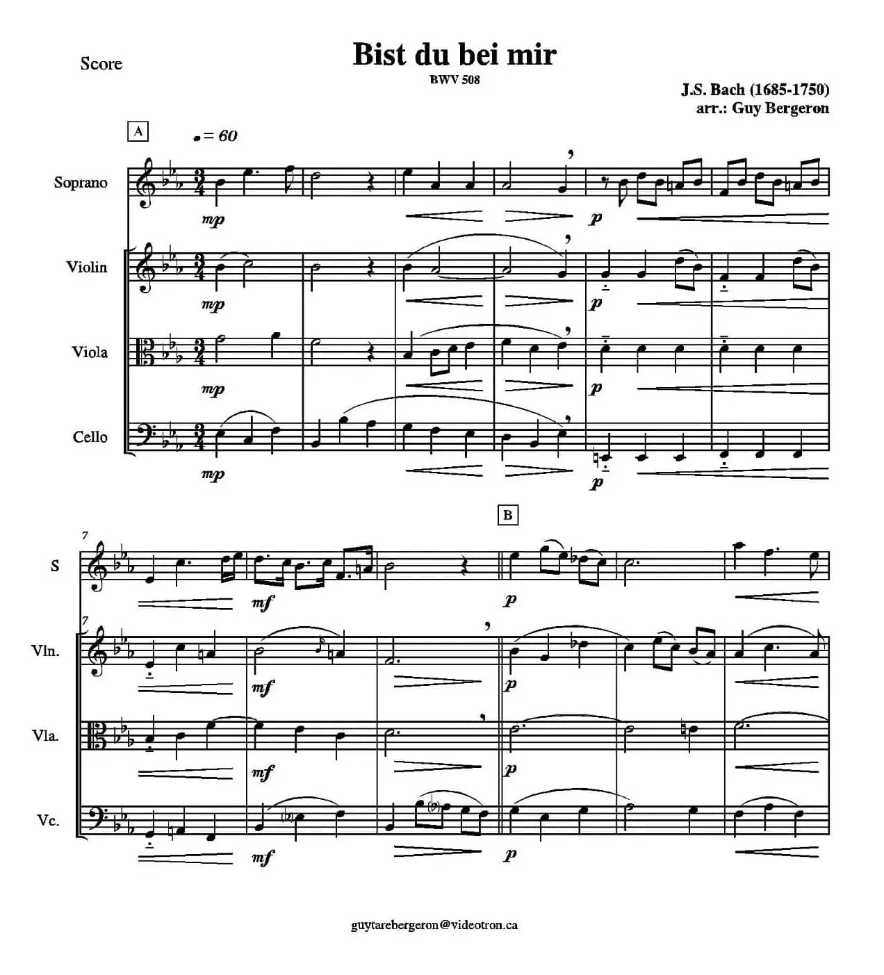 Bist du bei mir（BWV508）
