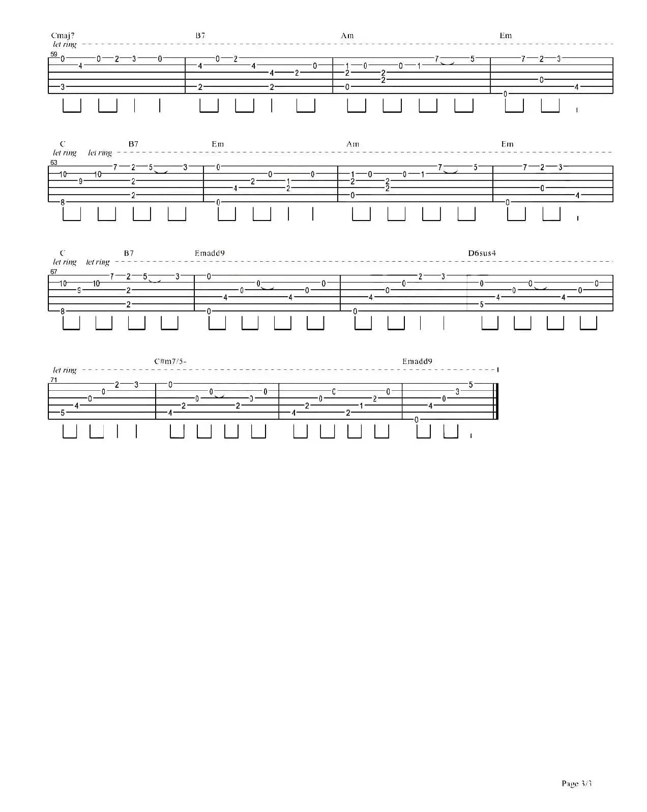 消愁（指弹吉他谱、梅老师吉他教室编配版）