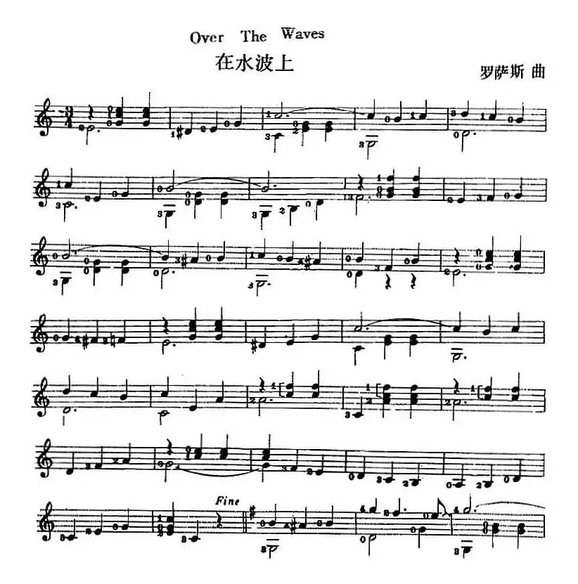 西班牙吉他独奏曲：在水波上