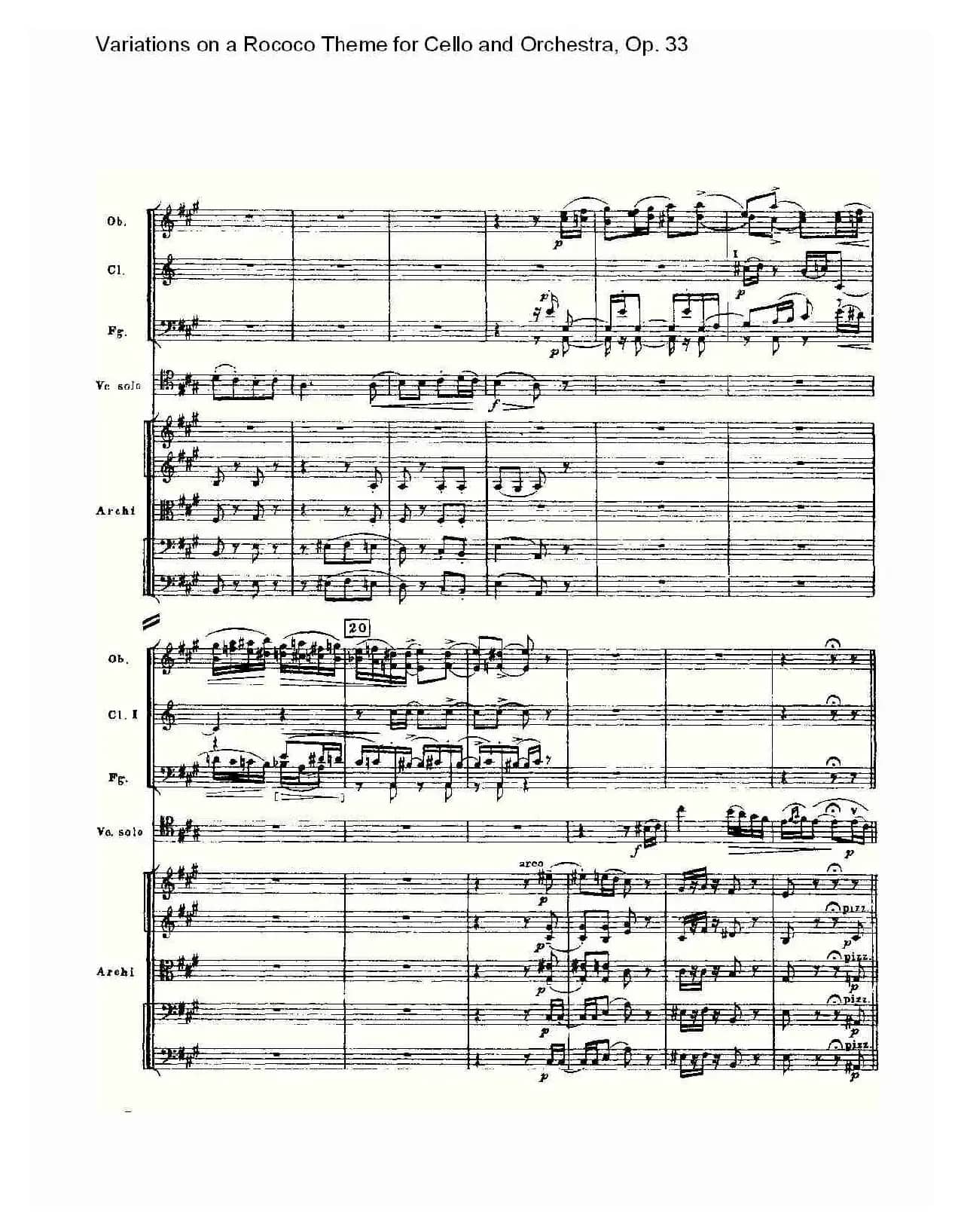 大提琴与管弦乐洛可可主题a小调变奏曲, Op.33（一）