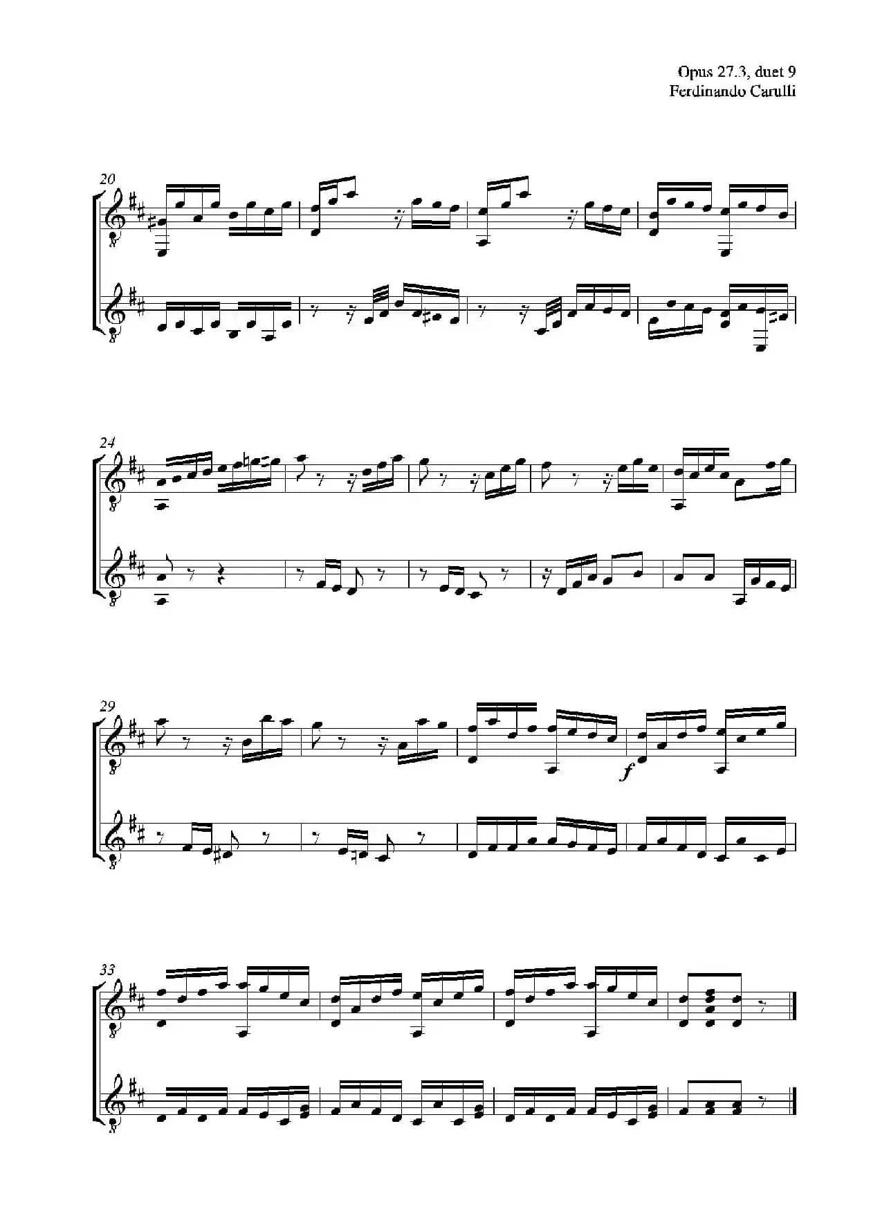 Metodo Completo Op.27-3（古典吉他二重奏练习·9）