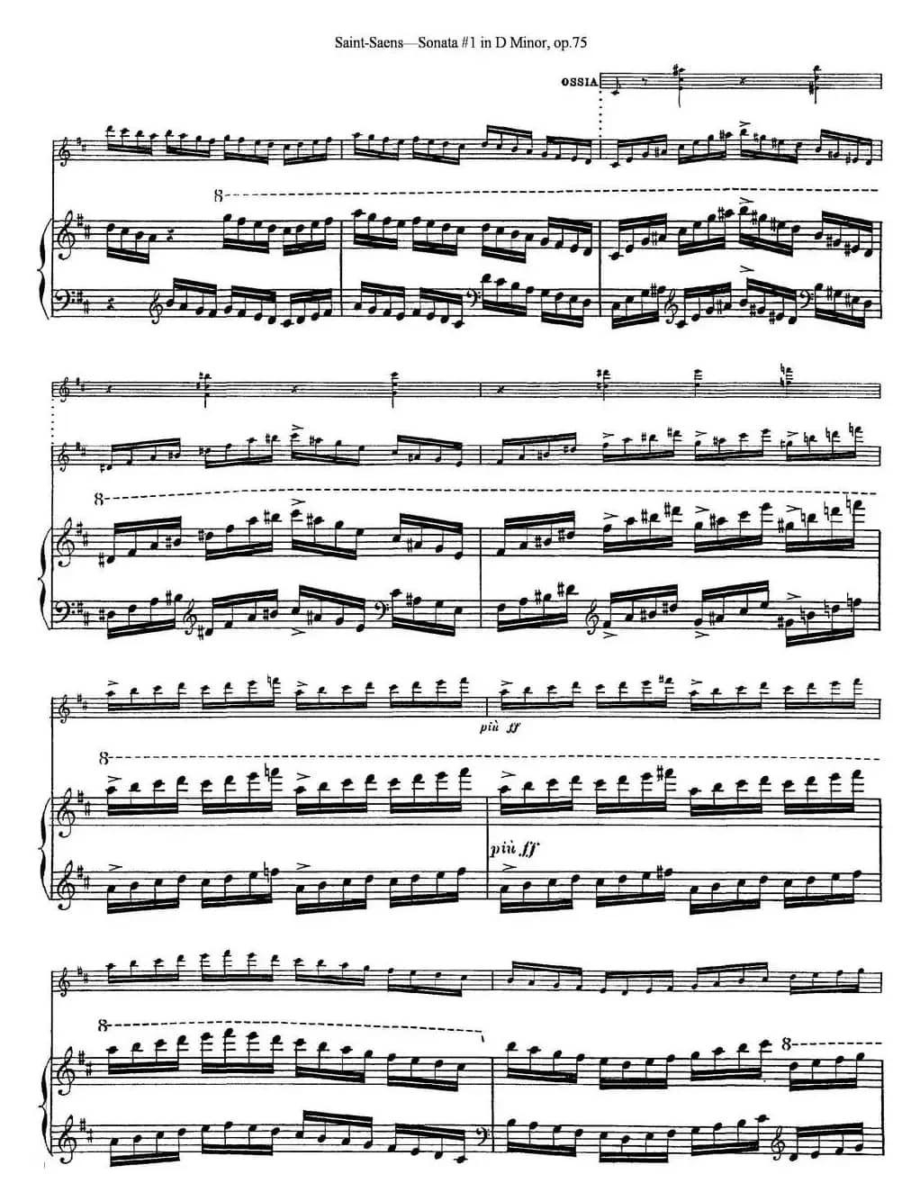 Violin Sonata No.1 in D Minor Op.75（小提琴+钢琴伴奏）