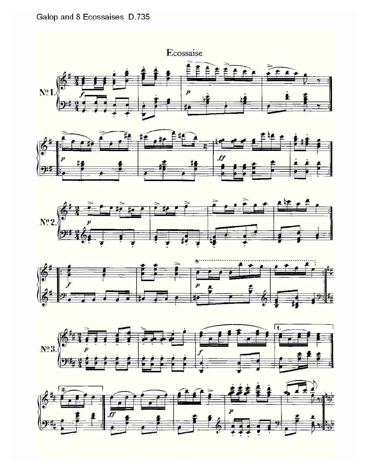 Galop and 8 Ecossaises D.735