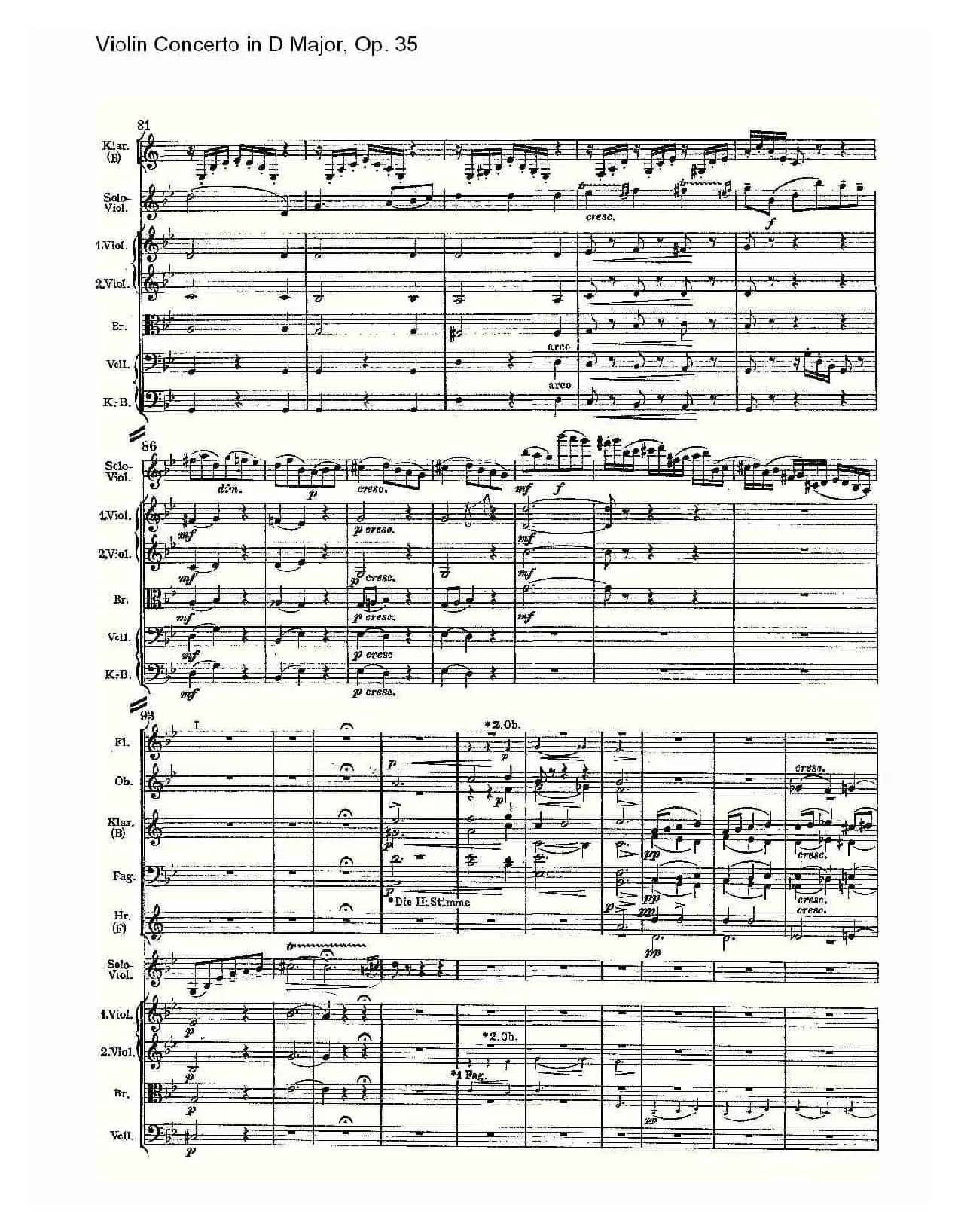 D大调小提琴协奏曲, Op.35第二乐章