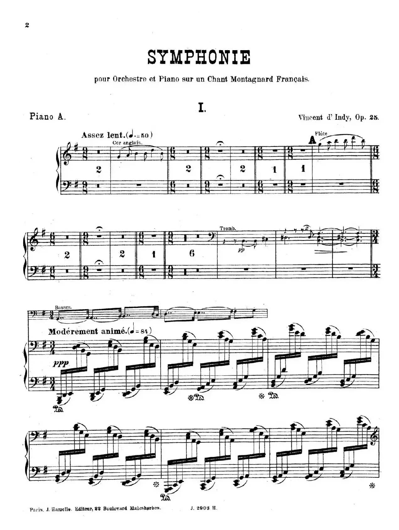 Symphony on a French Mountain Air Op.25（法国山歌交响曲·钢琴独奏·Ⅰ）