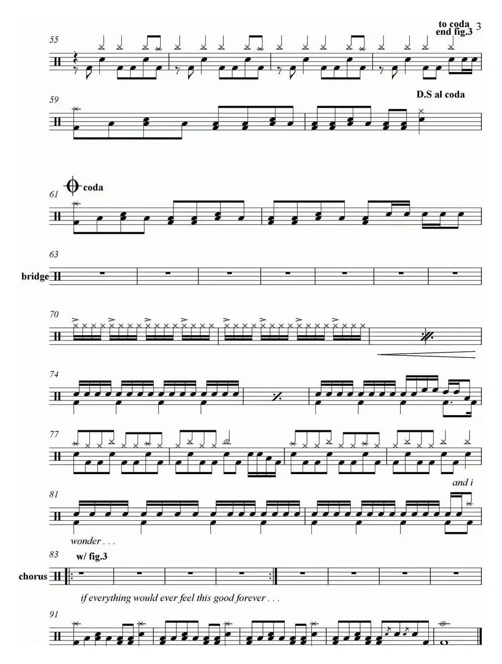 爵士鼓谱：Foo Fighters - Everlong