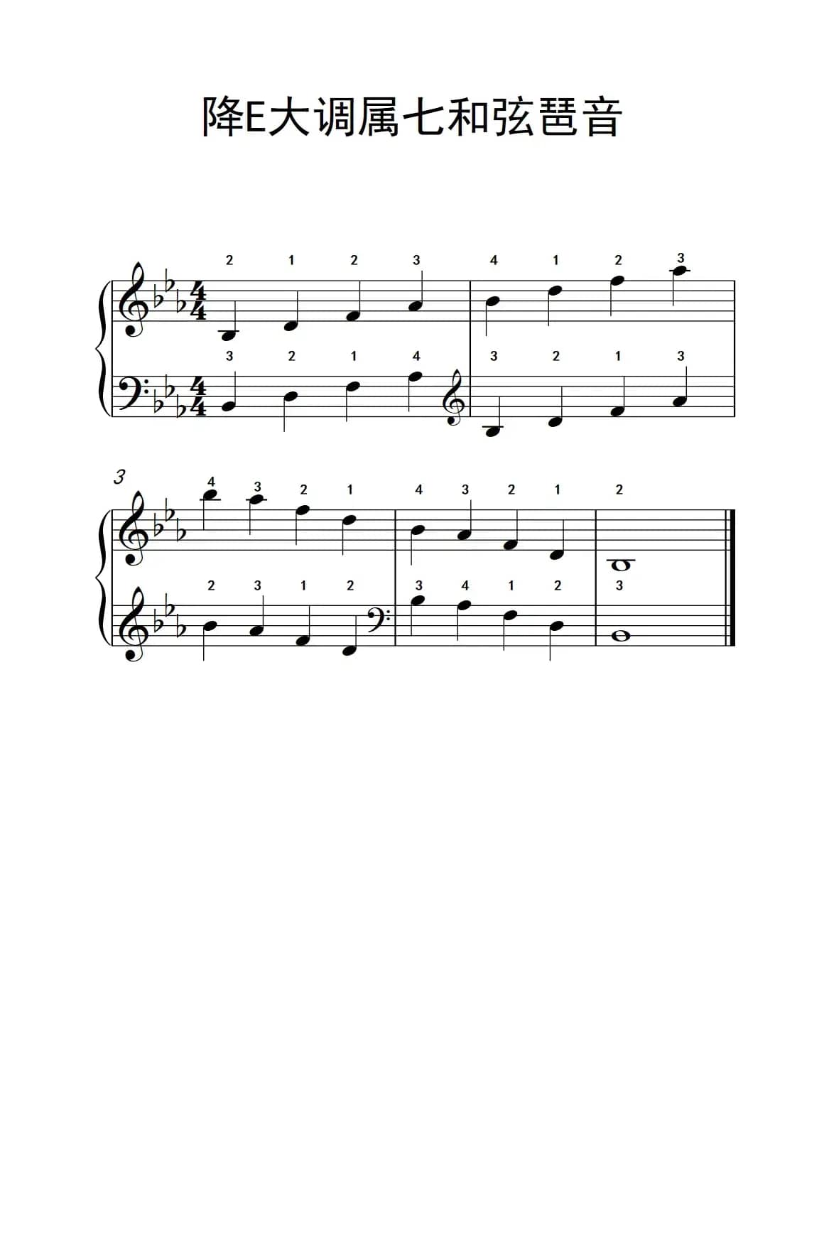 降E大调属七和弦琶音（孩子们的钢琴音阶、和弦与琶音 2）