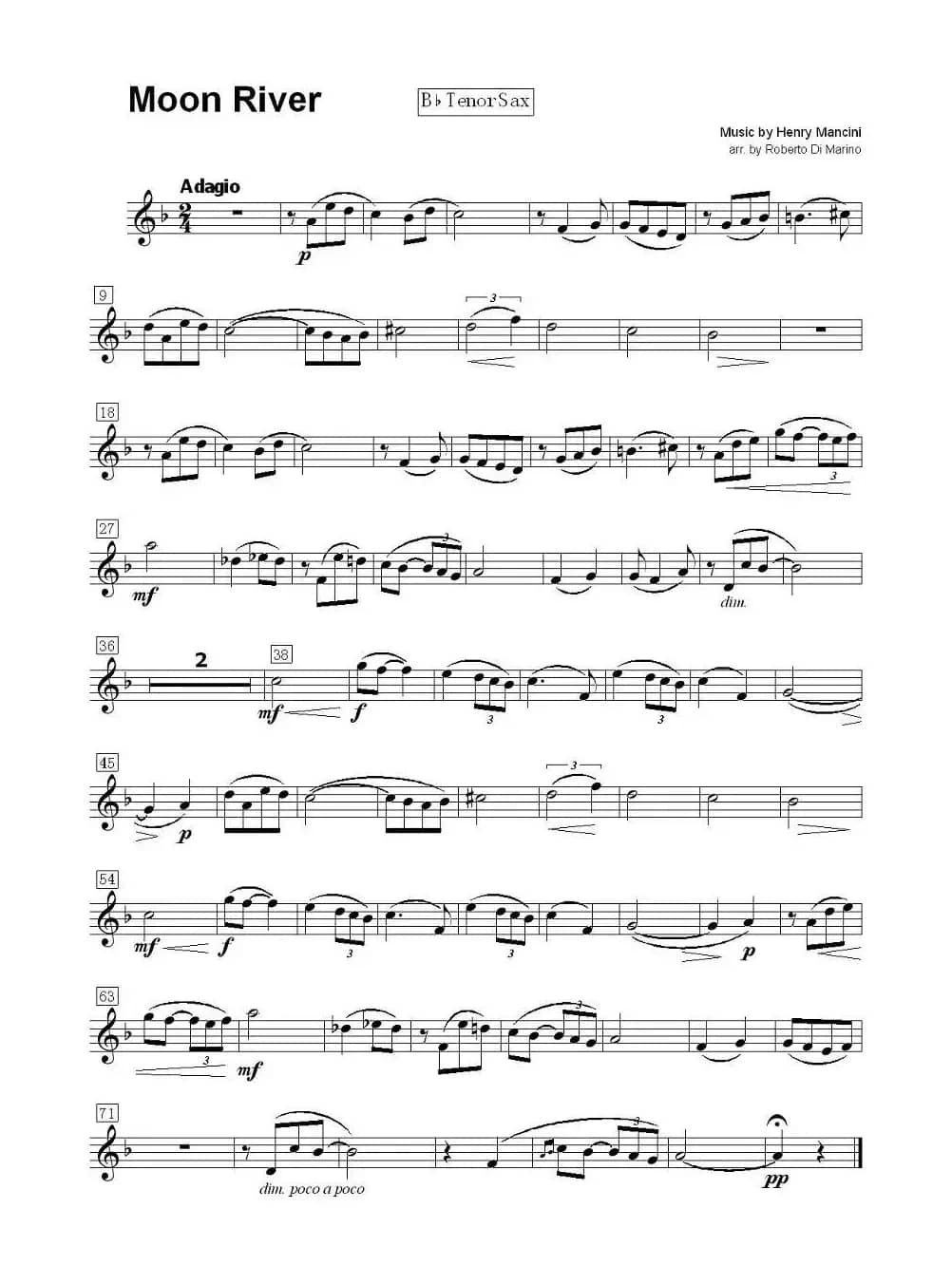 Moon River（月亮河）（四重奏）