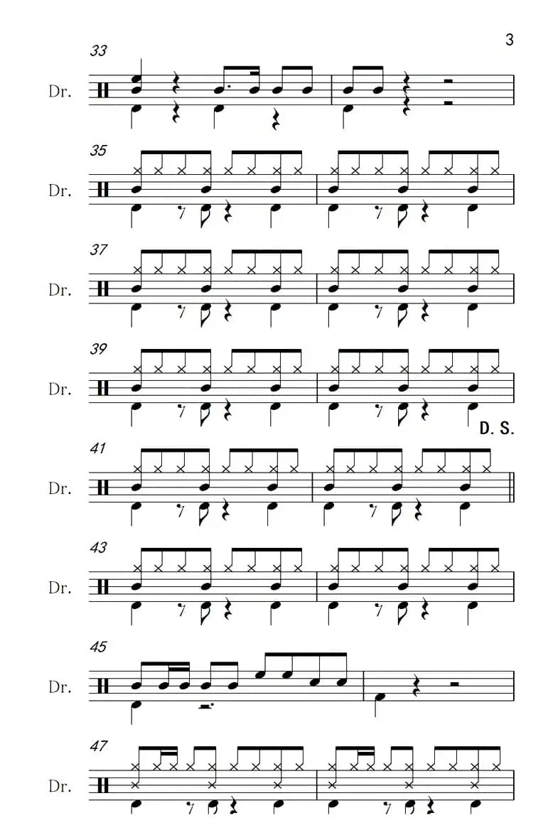 夜来香（架子鼓谱）