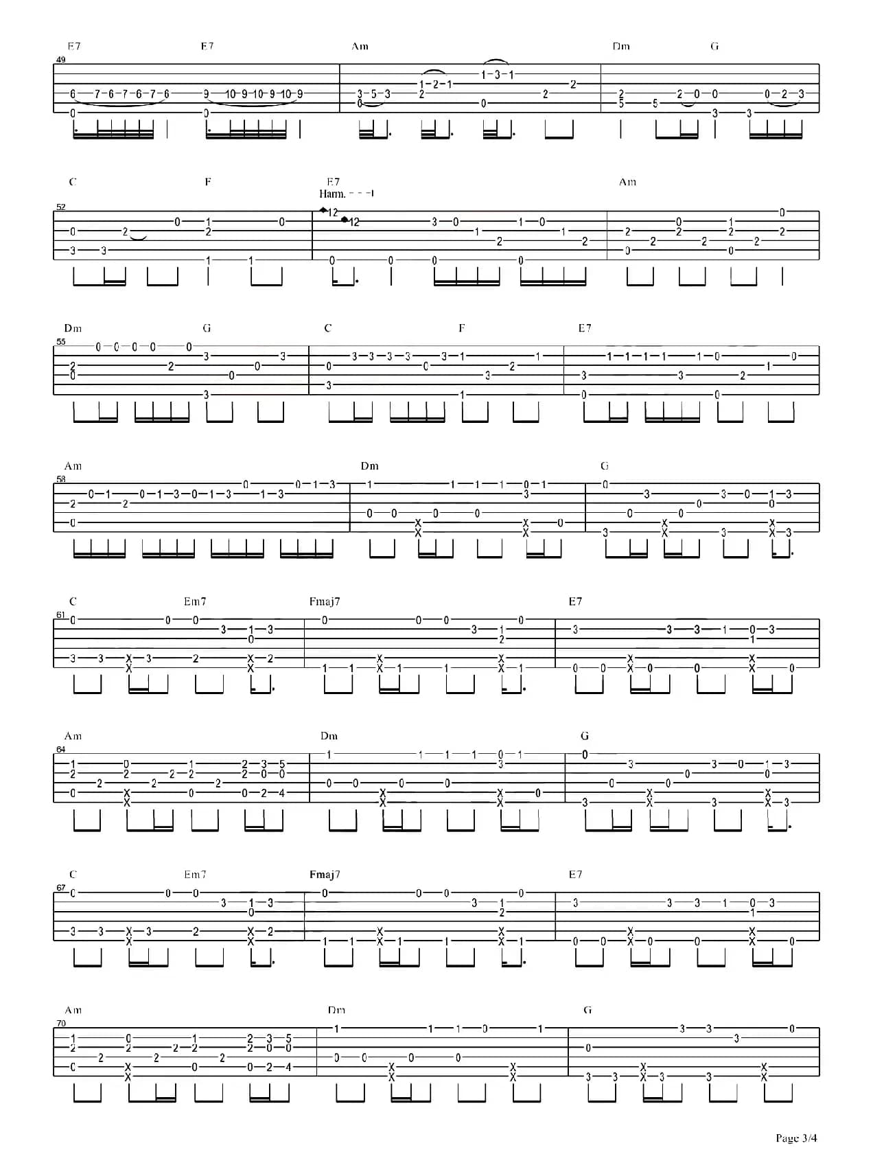 冷雨夜（指弹谱）