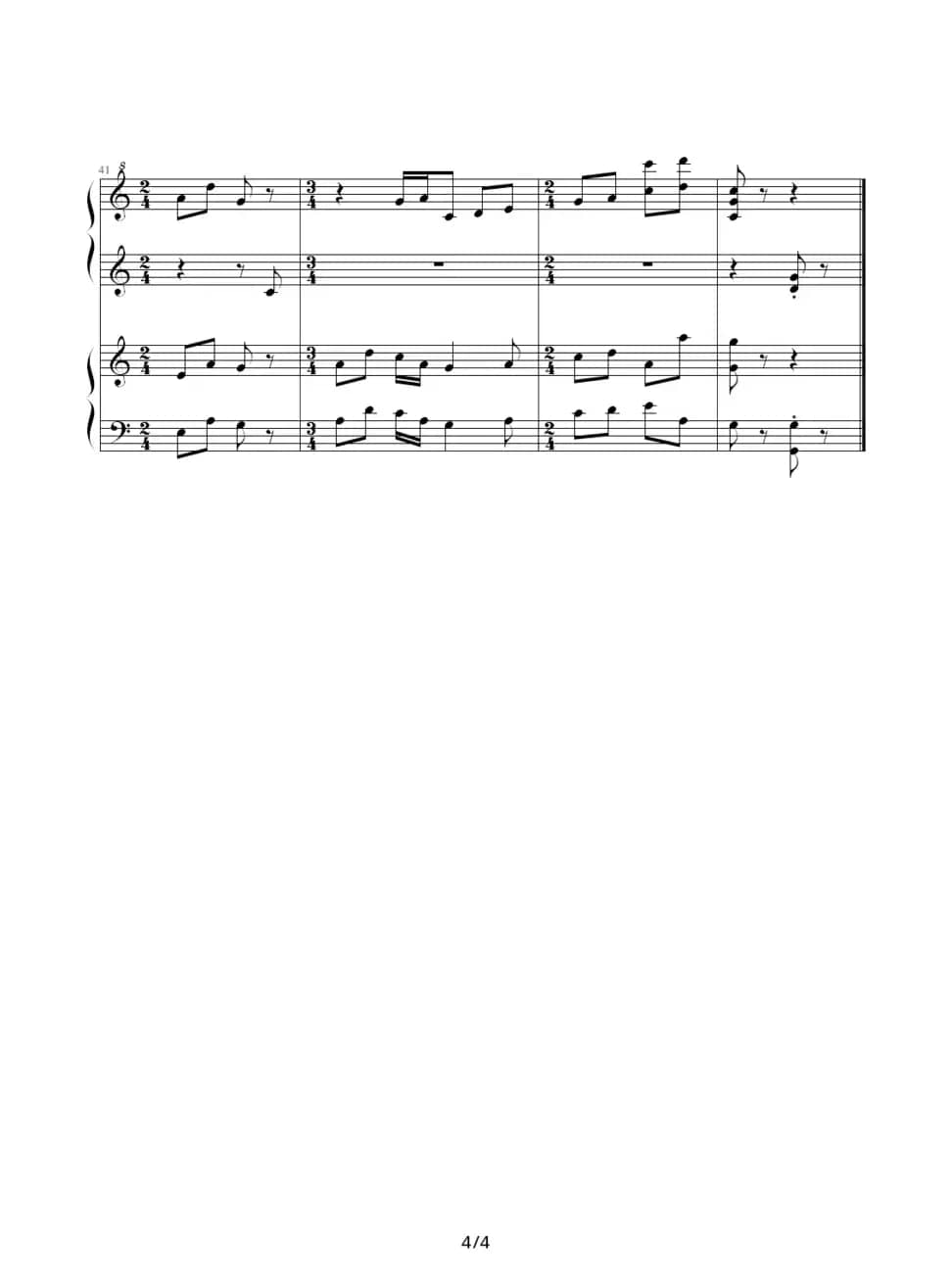 急急风（四手联弹）