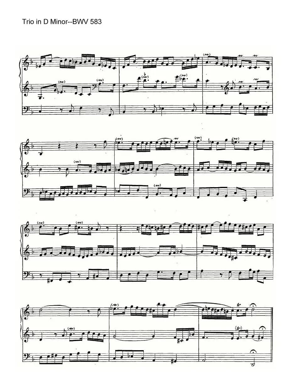 Trio in D Minor--BWV 583（管风琴）