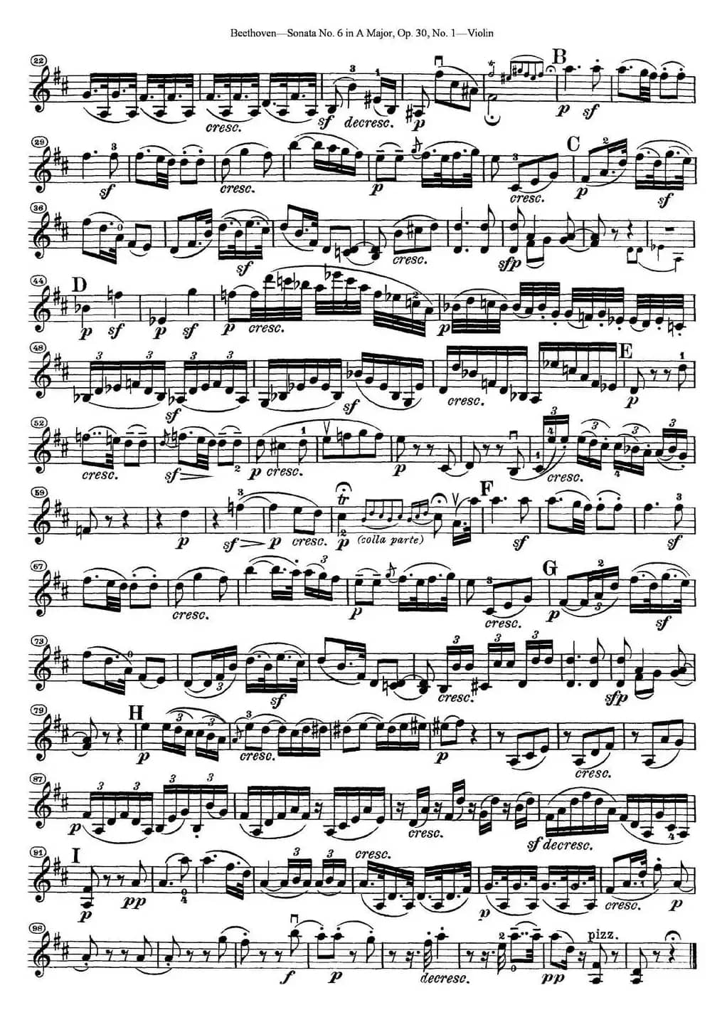 Violin Sonata No.6 in A Major Op.30 No.1