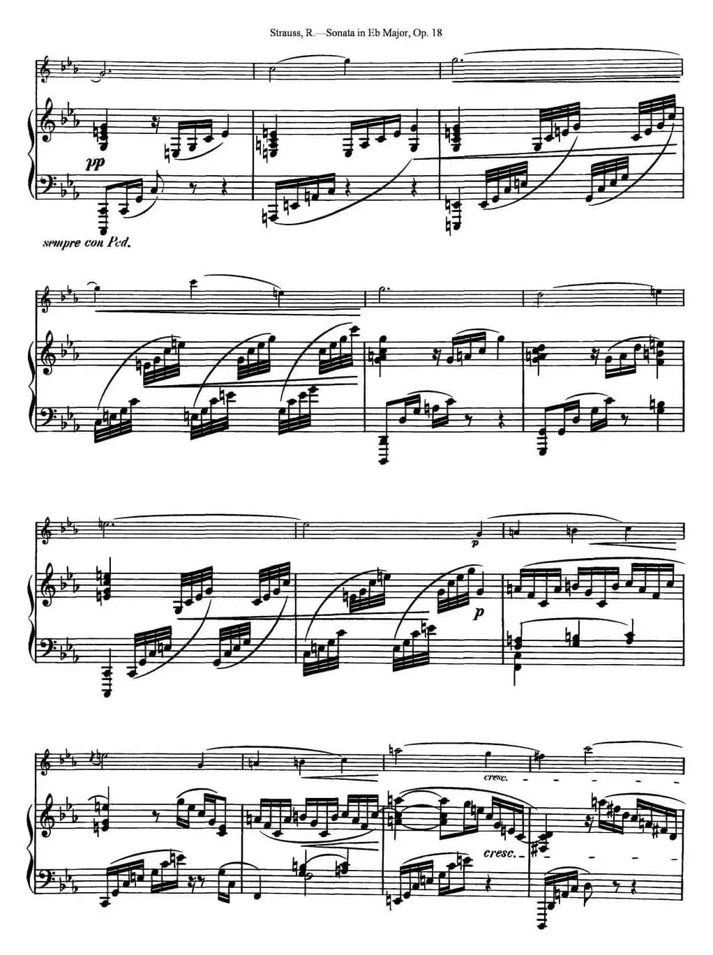 Violin Sonata in Eb Major Op.18（小提琴+钢琴伴奏）