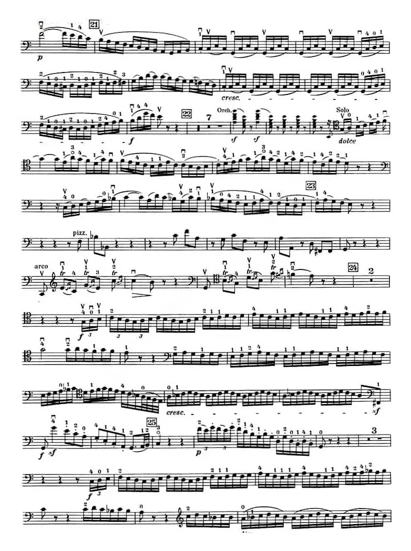 C大调小提琴协奏曲 Op.56（大提琴分谱）