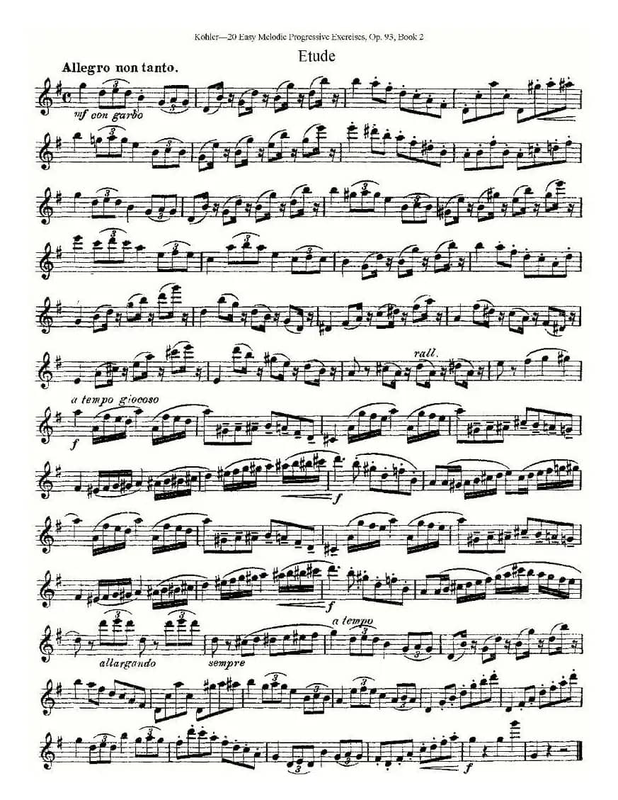 柯勒练习曲作品93号（二）