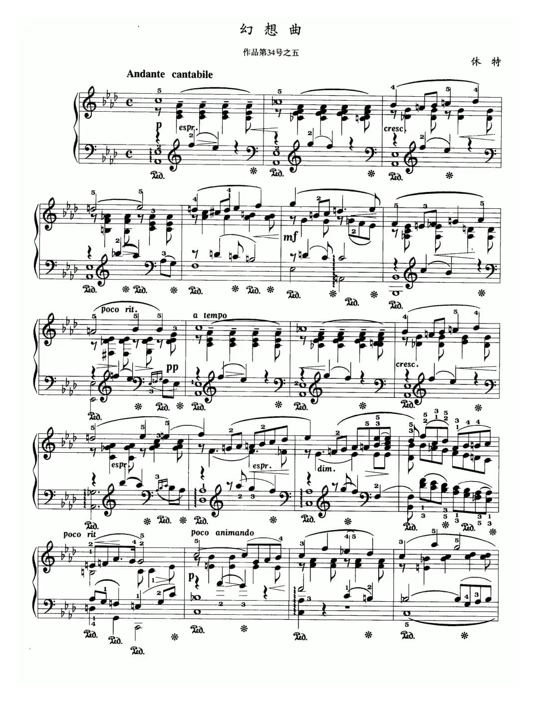 幻想曲（休特作品第34号之五）