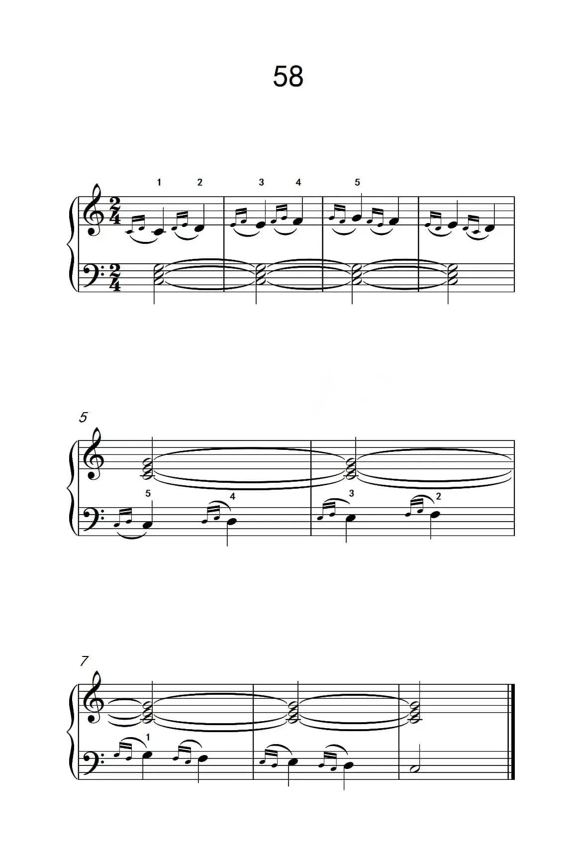 装饰音练习 58（儿童钢琴手指练习 2）