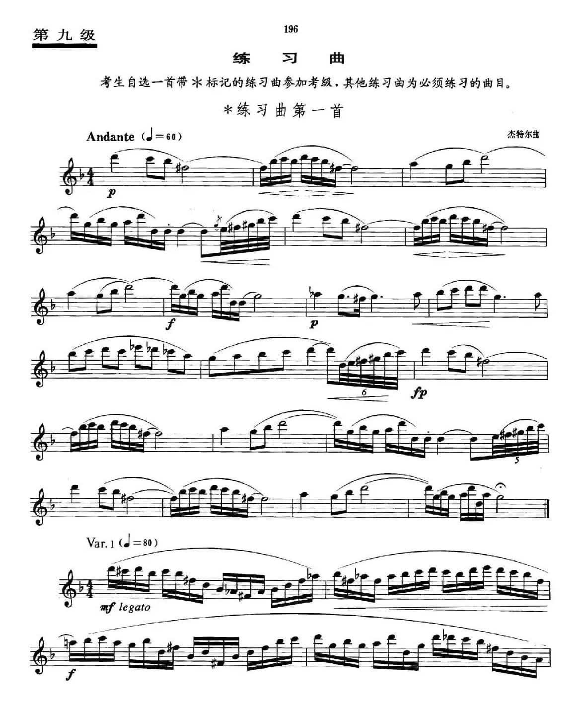 萨克斯管业余考级九级练习曲第一首