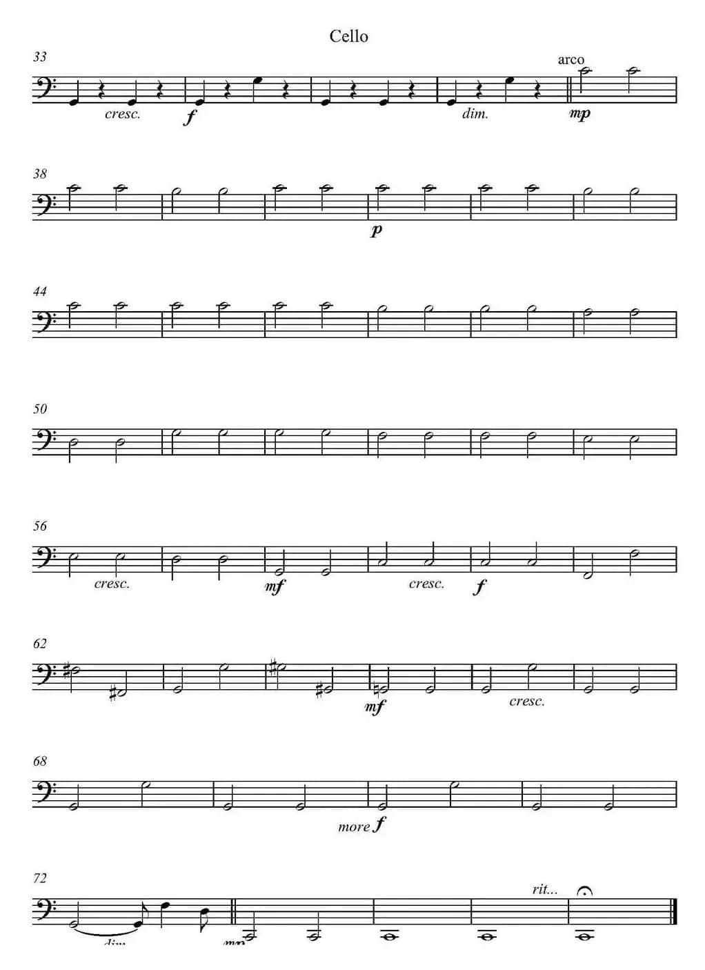 Ave Maria（大提琴分谱）