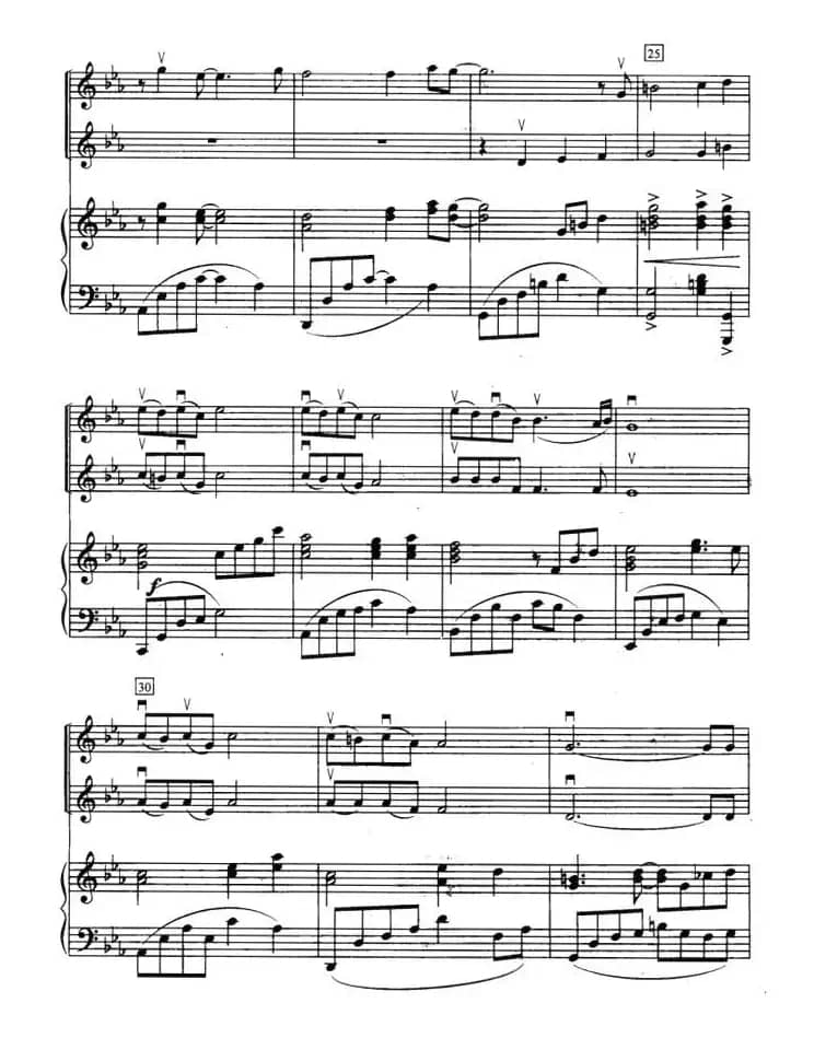 为了你（选自《冬日恋歌》）（小提琴二重奏+钢琴伴奏）