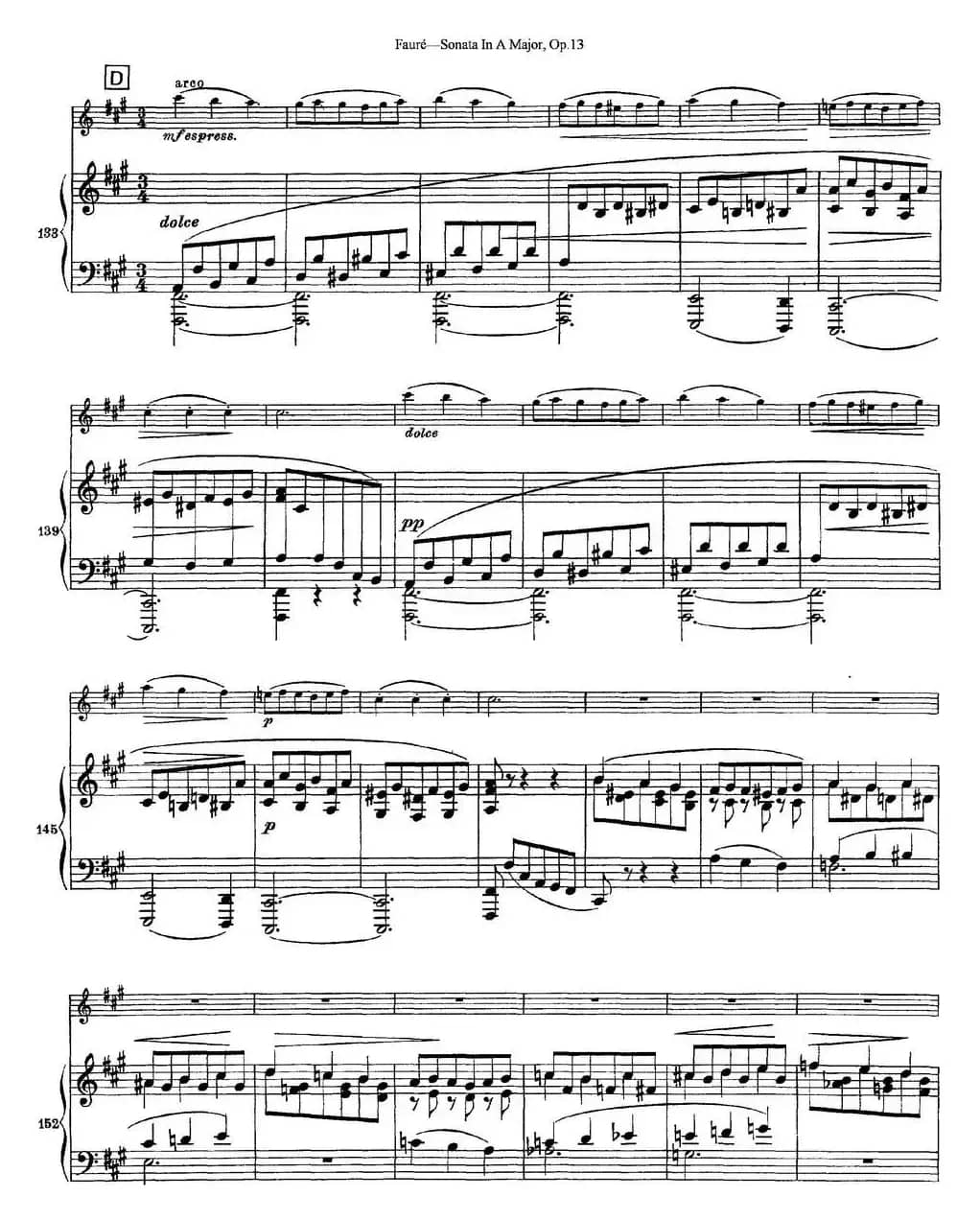 Violin Sonata No.1 Op.13（小提琴+钢琴伴奏）