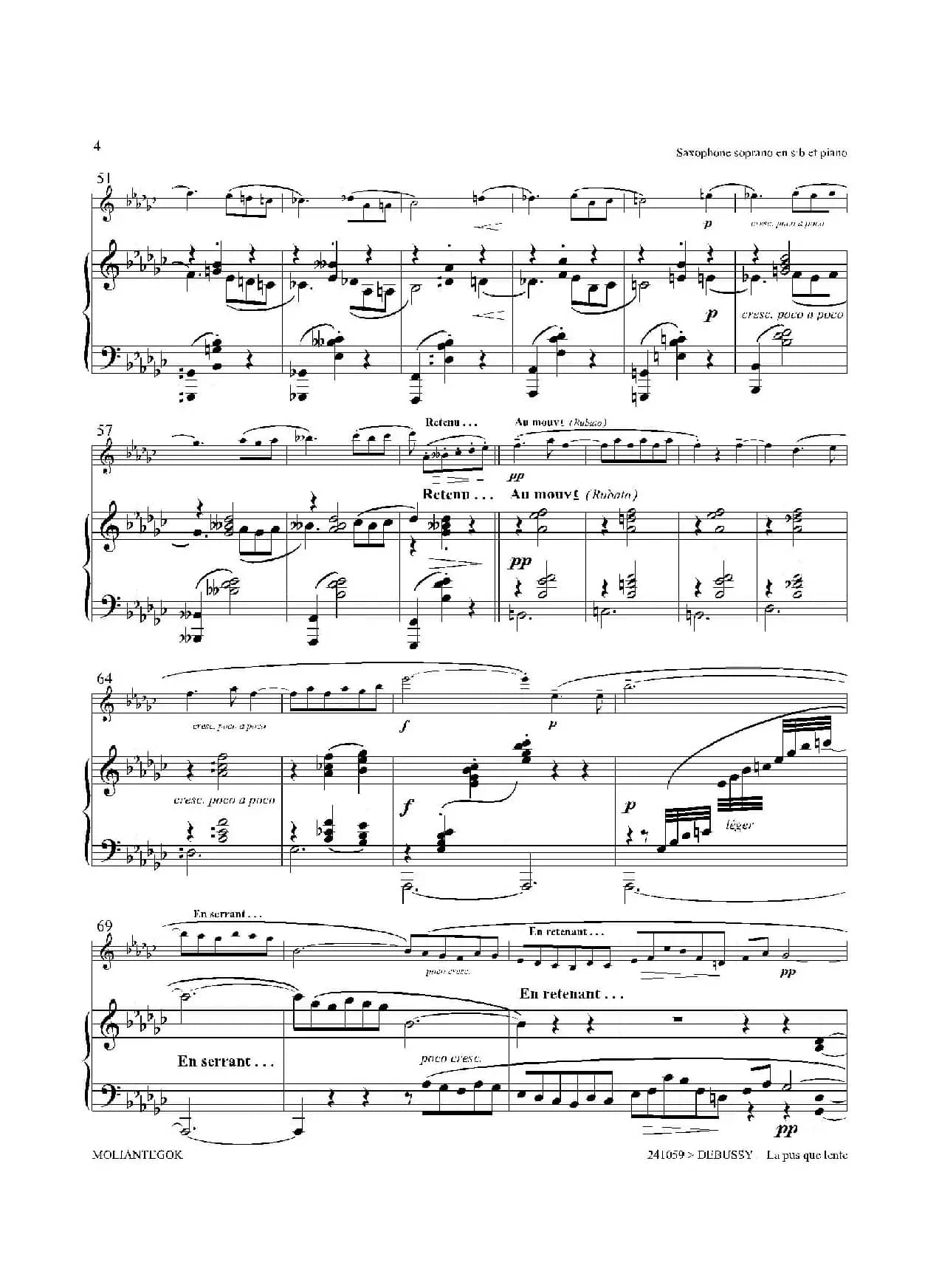 La pius que lente（缓慢地圆舞曲）（高音萨克斯+钢琴伴奏）