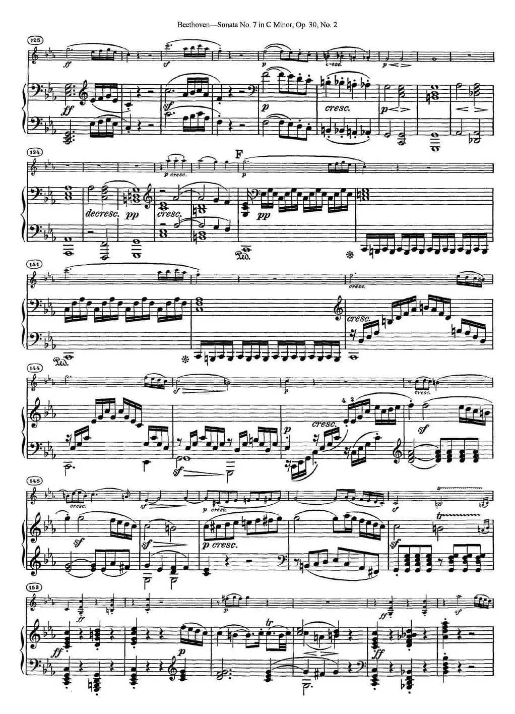 Violin Sonata No.7 in C Minor Op.30 No.2（小提琴+钢琴伴奏）