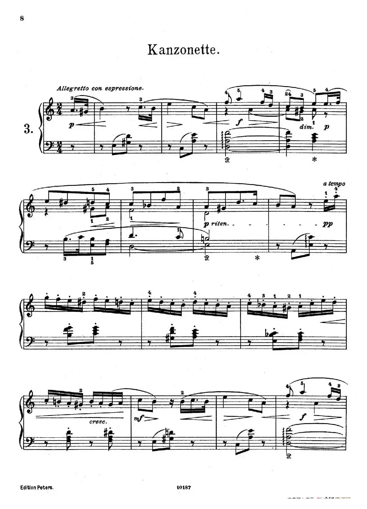 Akvareller Op.19(水彩画·3. 歌谣)