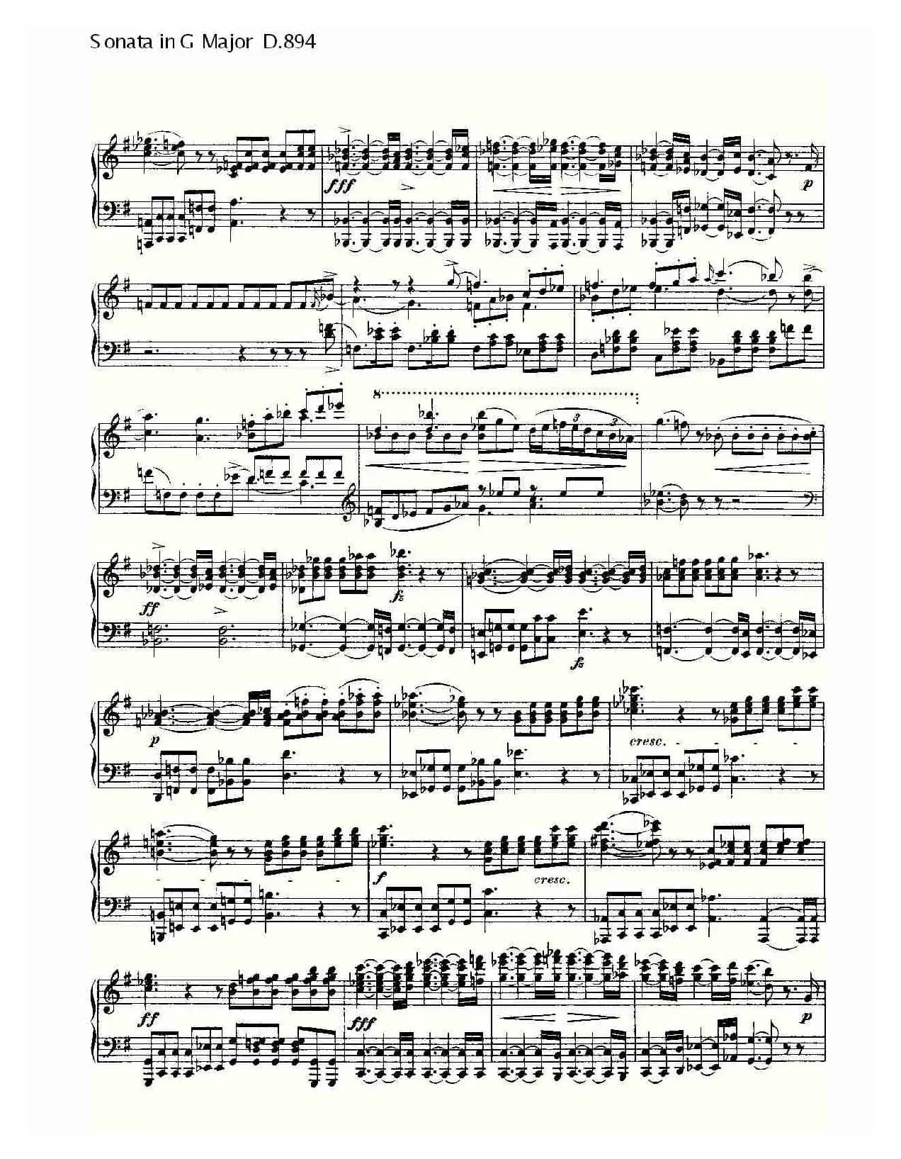 Sonata in G Major D.894（G大调奏鸣曲 D.894）