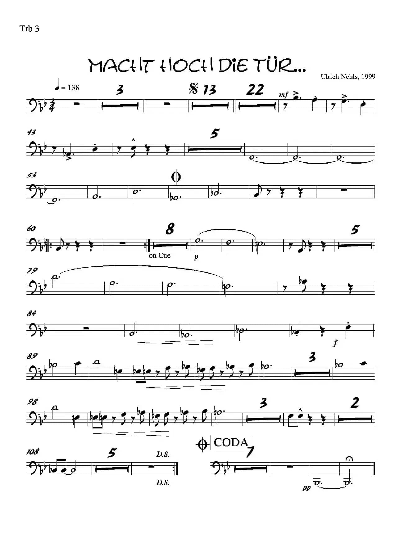 Macht Hoch Die Tru…（第三小号分谱）