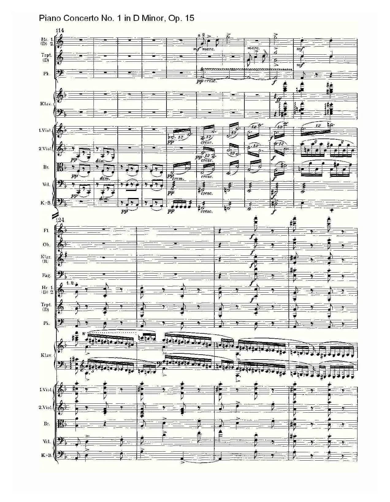 D小调钢琴第一协奏曲, Op.15第三乐章（一）