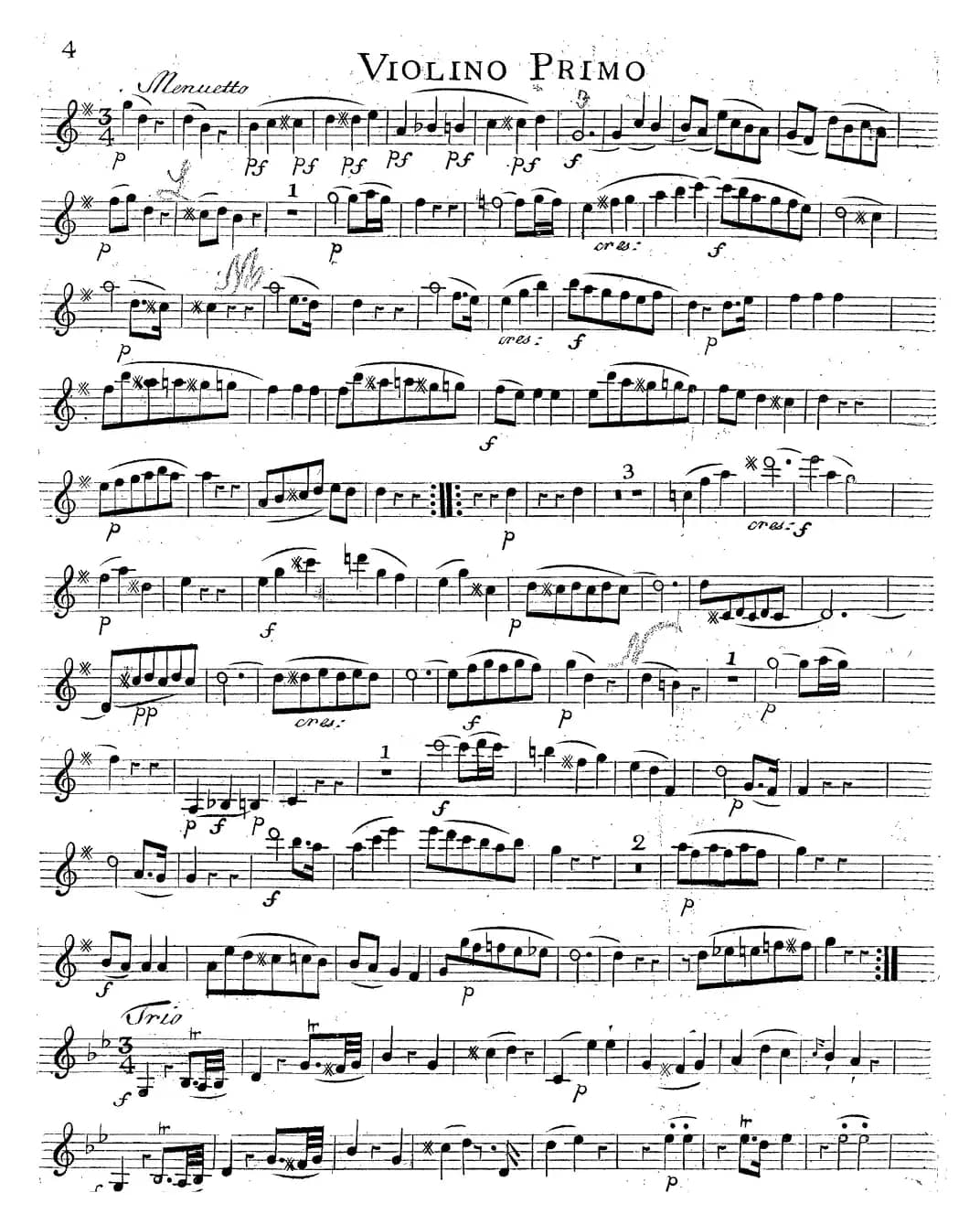 Mozart《Quartet No.14 in G Major,K.387》（Violin 1分谱）