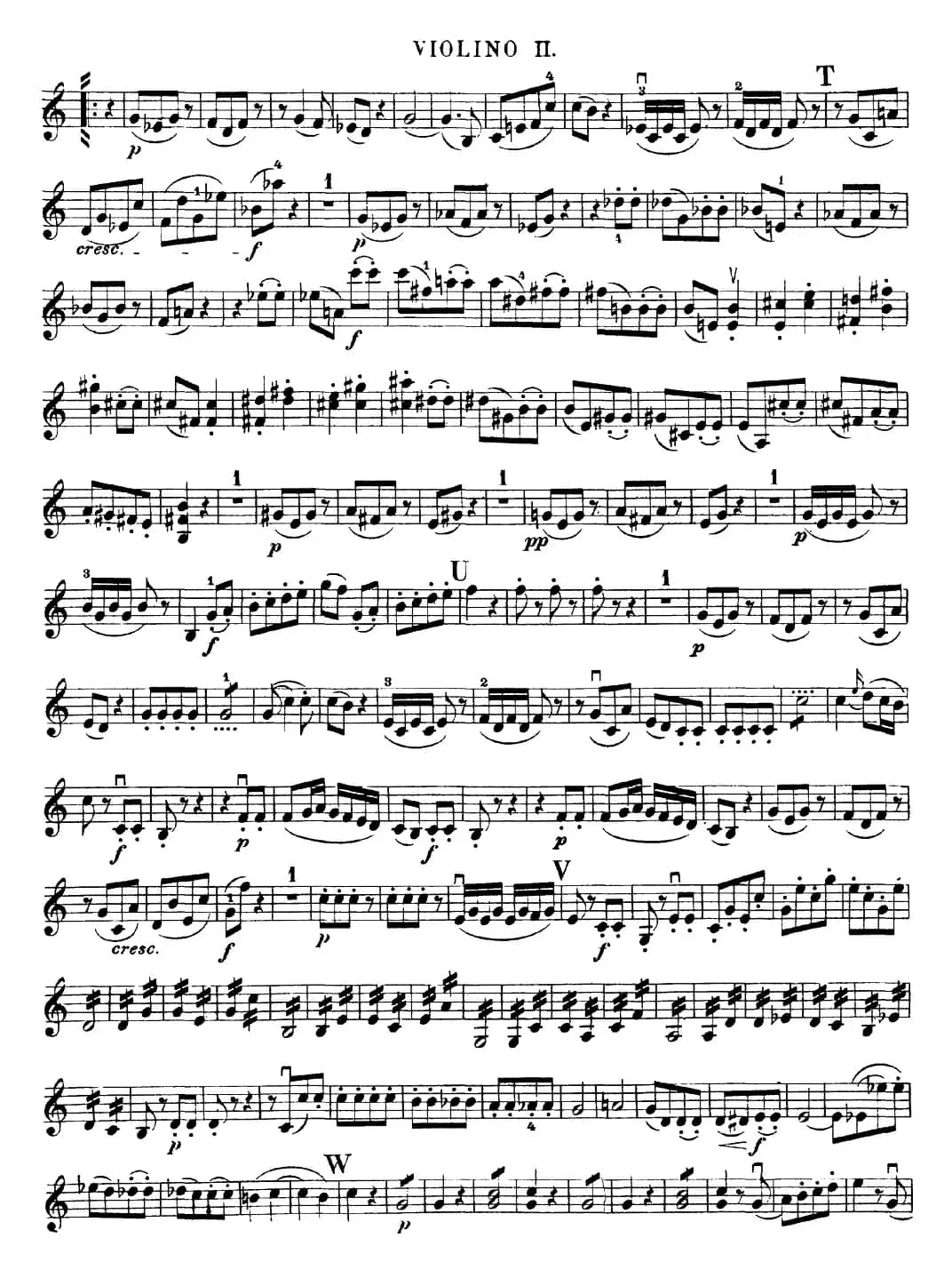 Mozart《Quartet No.19 in C Major,K.465》（Violin 2分谱）