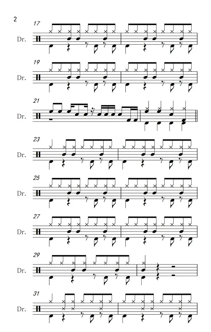 南海姑娘（架子鼓谱）