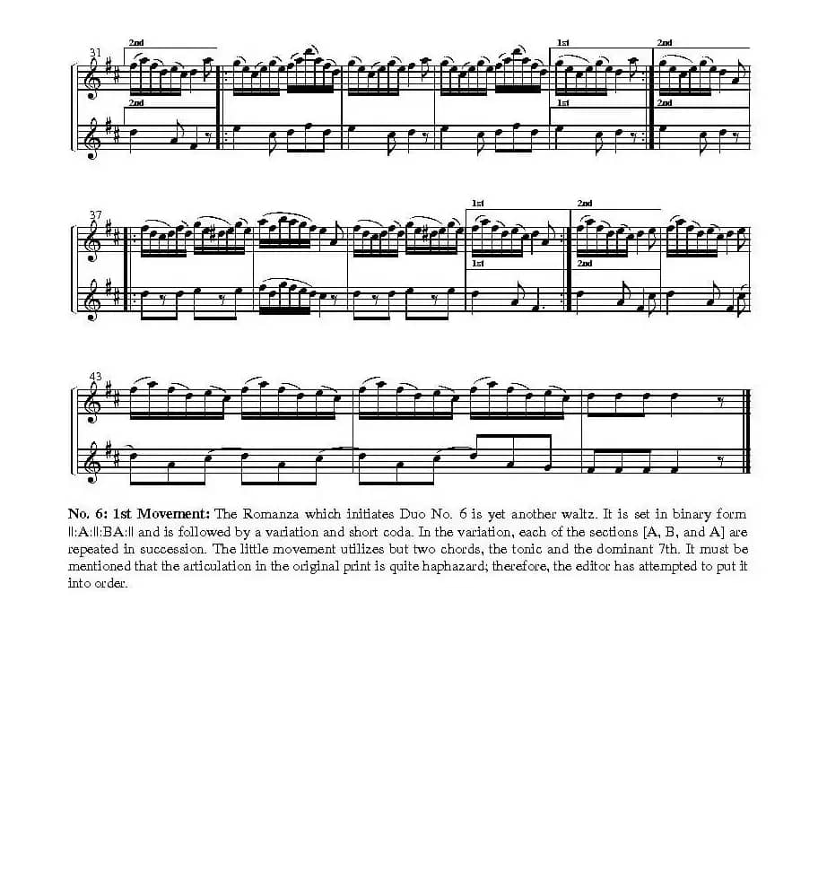 Duo No.6 in d Minor（双簧管二重奏）