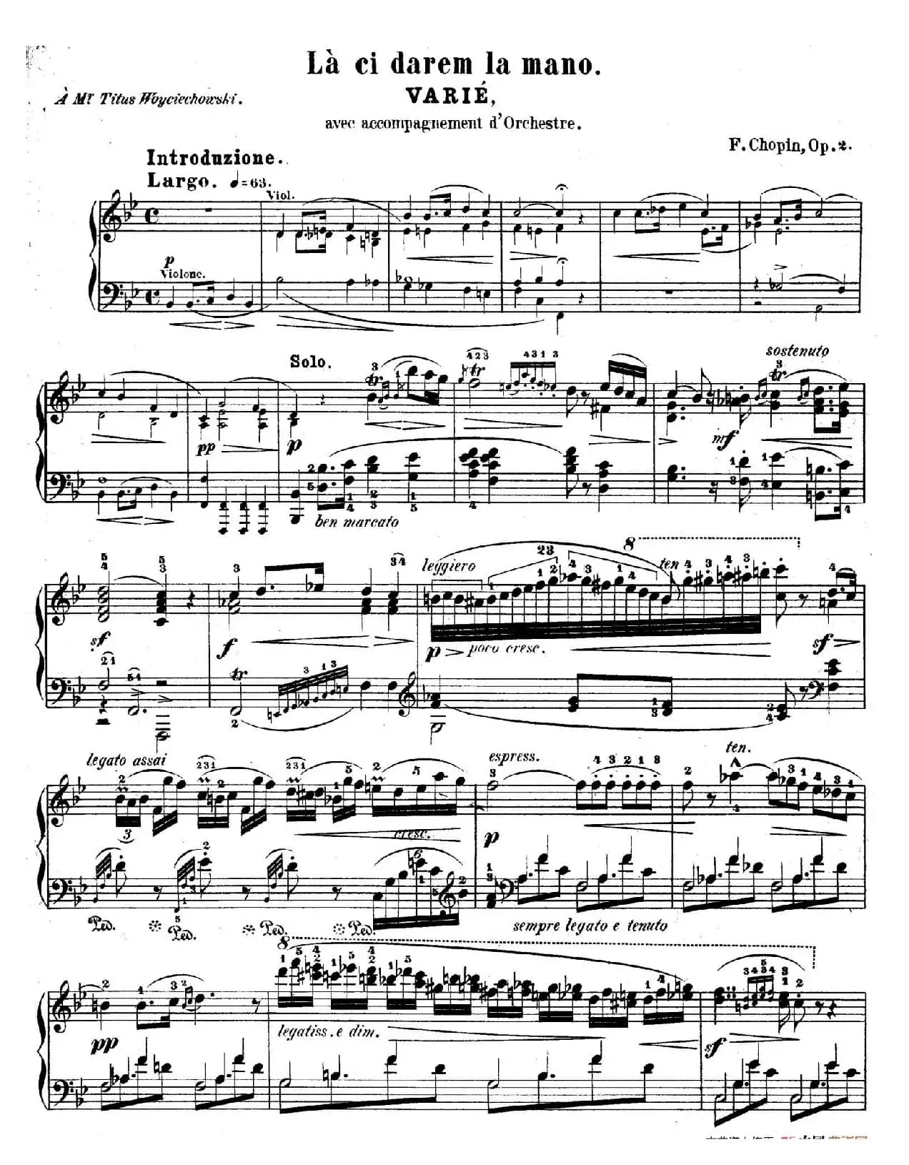 降B大调莫扎特主题变奏曲 Op.2（为钢琴与乐队而作）