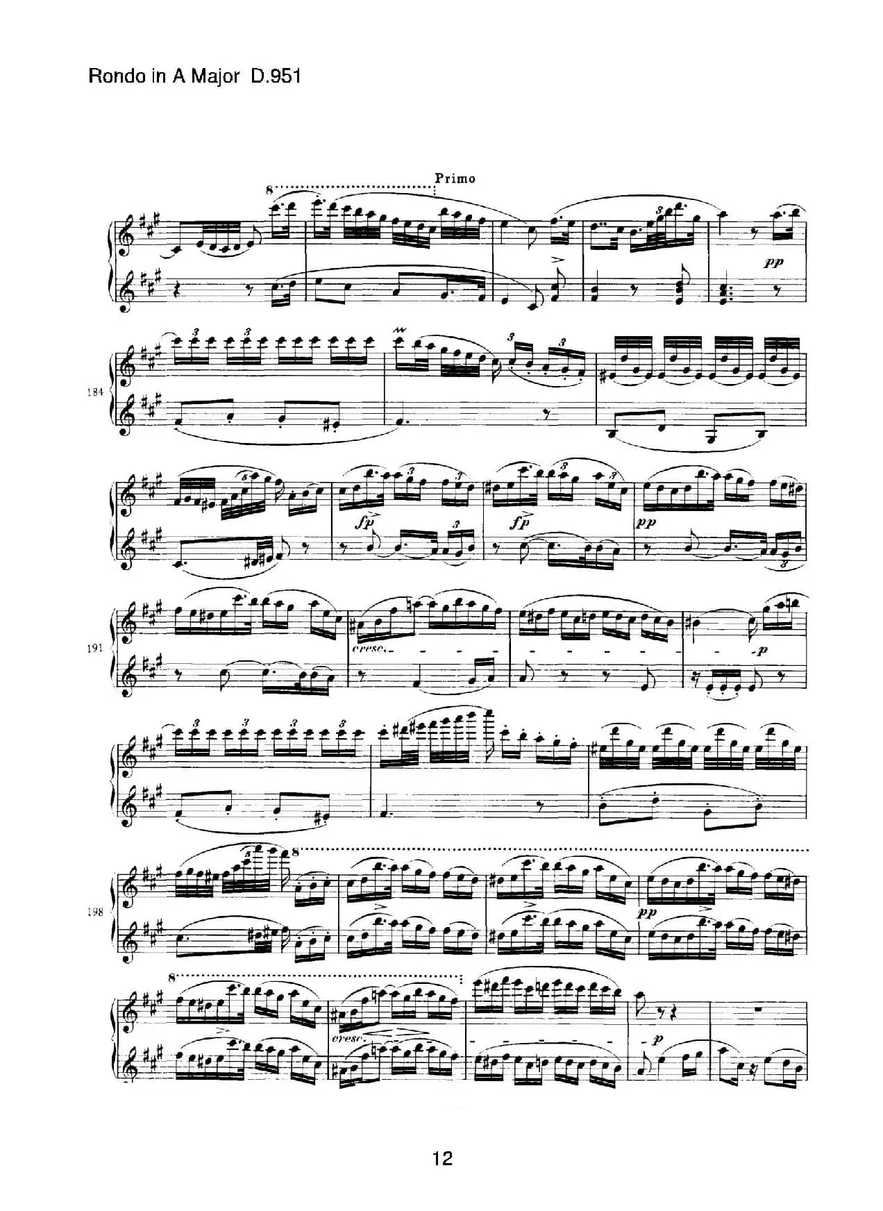 Grand Rondeau in A Major Op.107（A大调回旋曲·四手联弹）