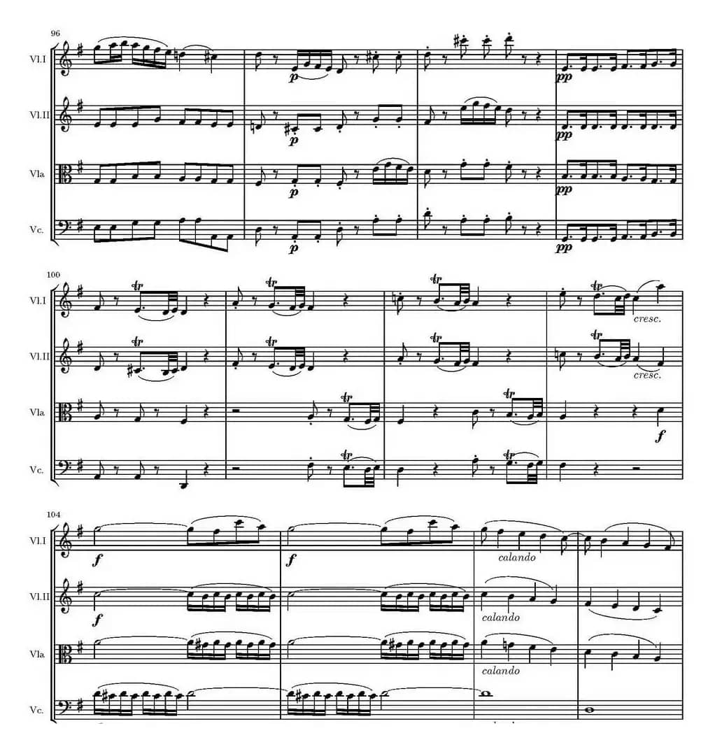 String Quartet KV.387（G大调弦乐四重奏）