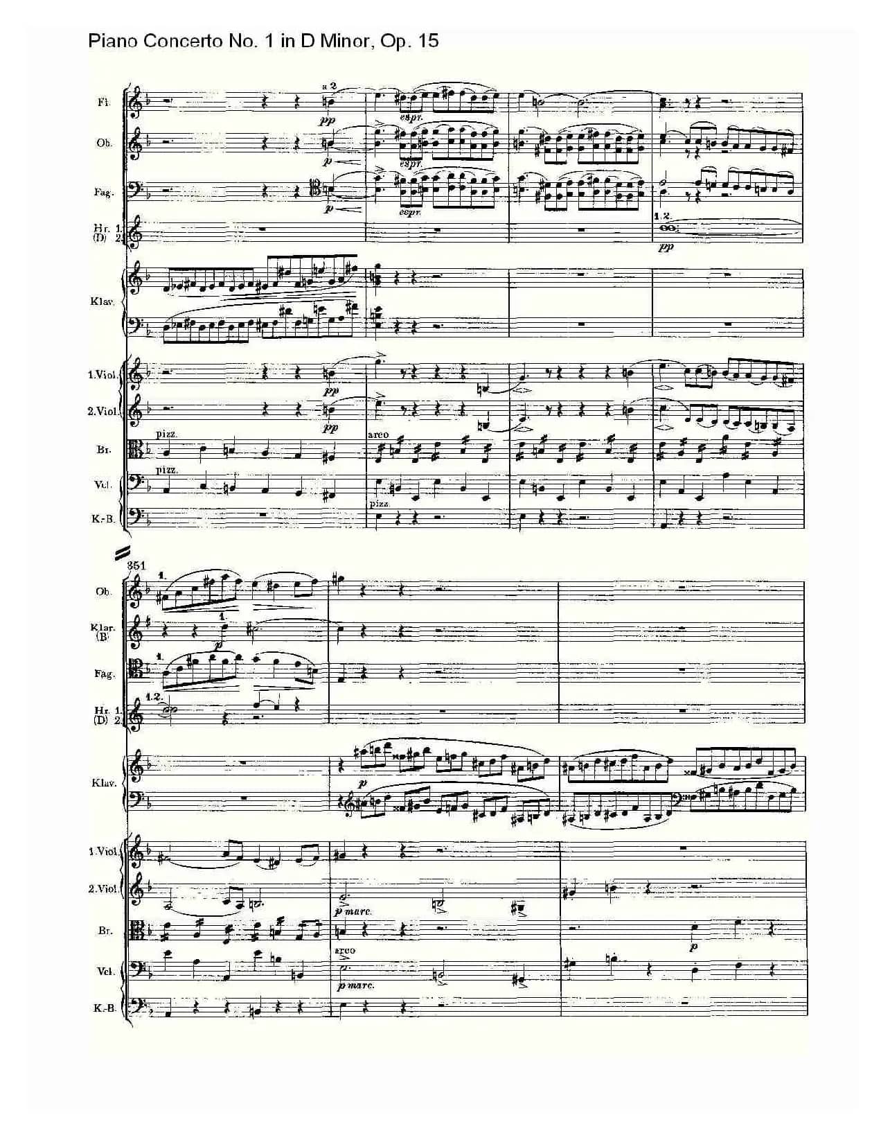 D小调钢琴第一协奏曲, Op.15第一乐章（二）