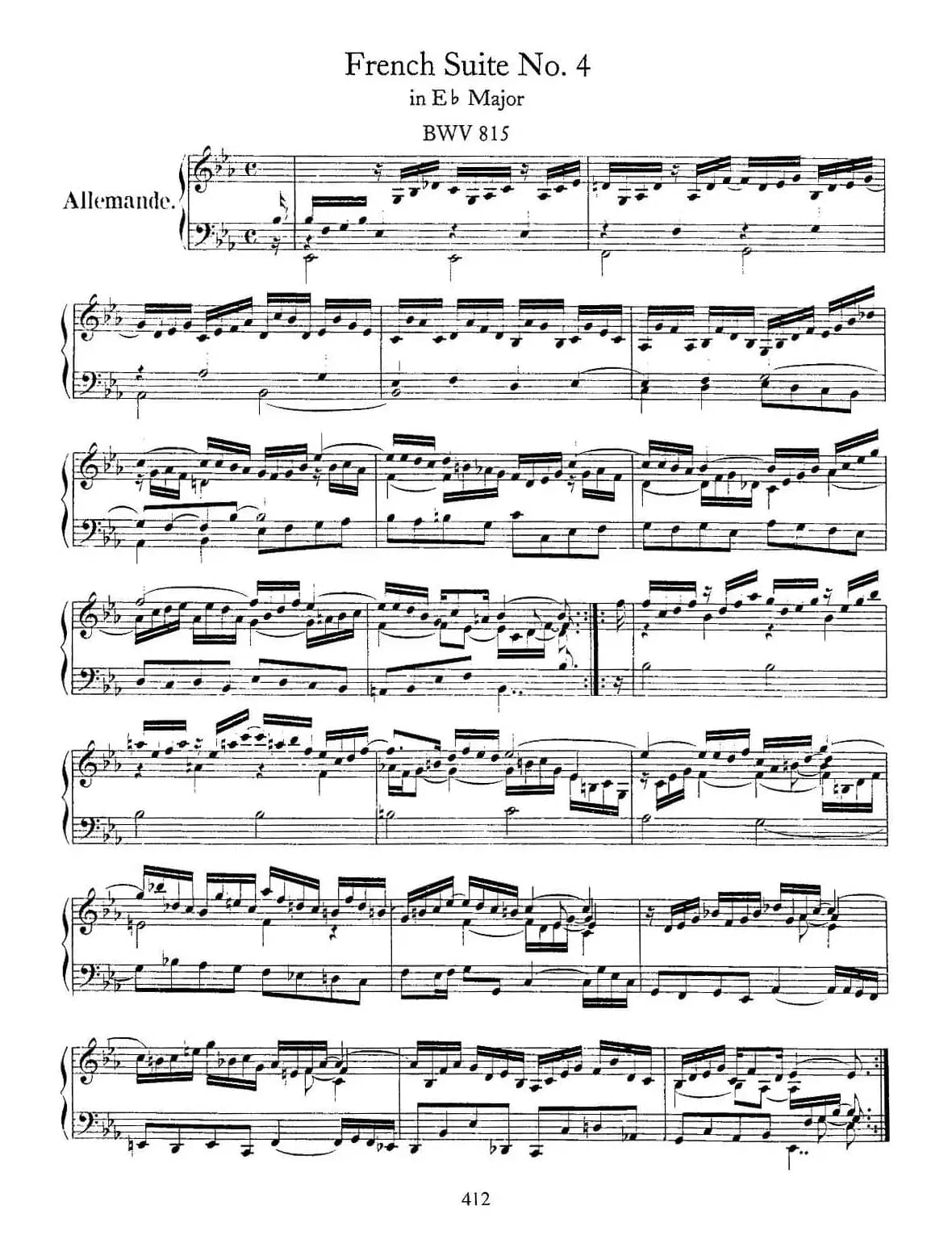 法国组曲之四：bE大调