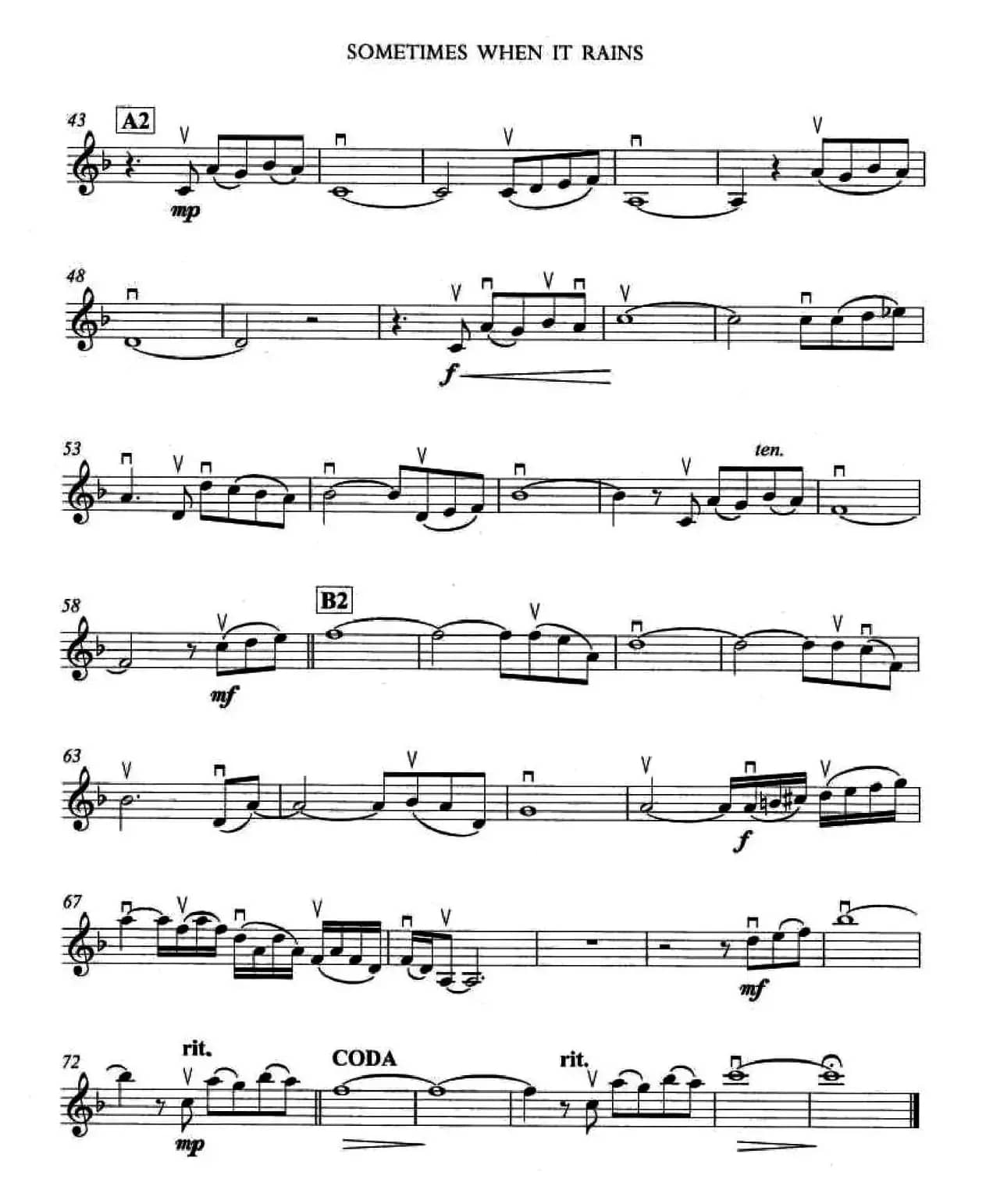 SOMETIMES WHEN IT RAINS（下雨的时候）