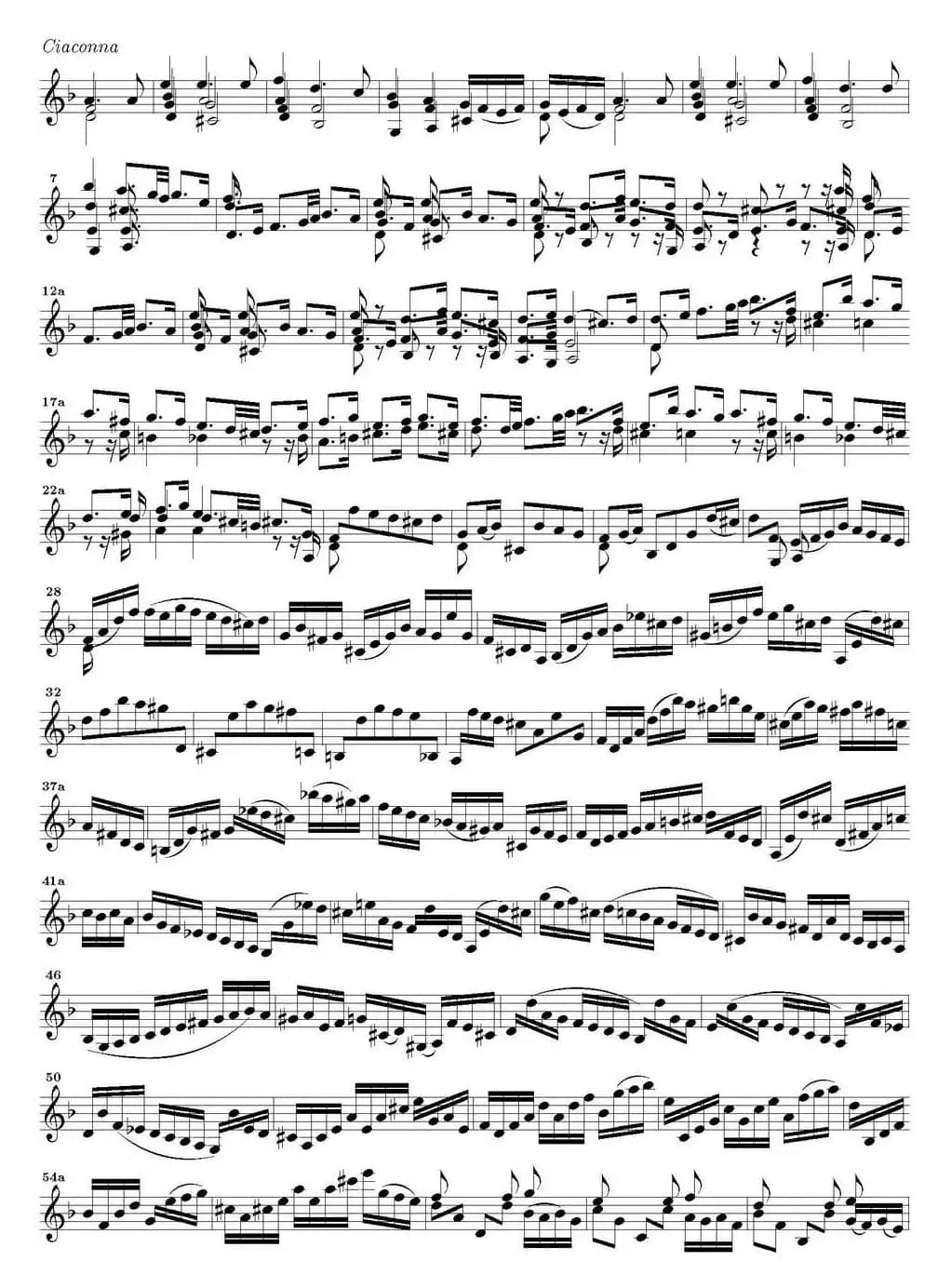 Bach Sonata BWV1004（无伴奏小提琴组曲）
