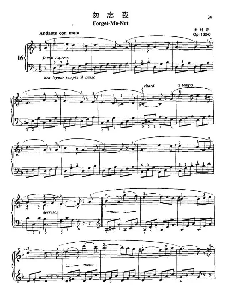 勿忘我（里赫纳作曲版）