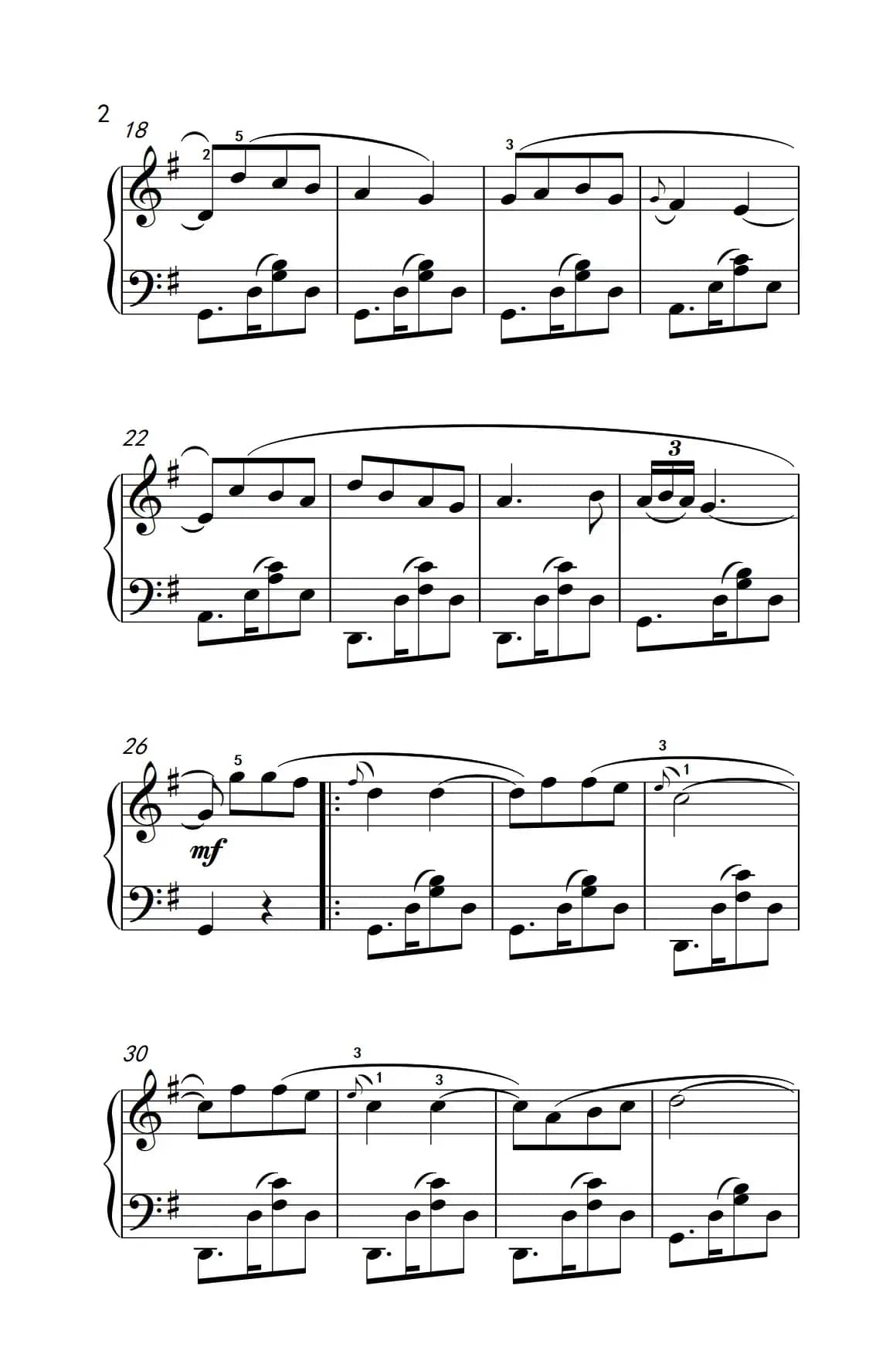 哦！我的太阳（老年大学 钢琴教程 3）