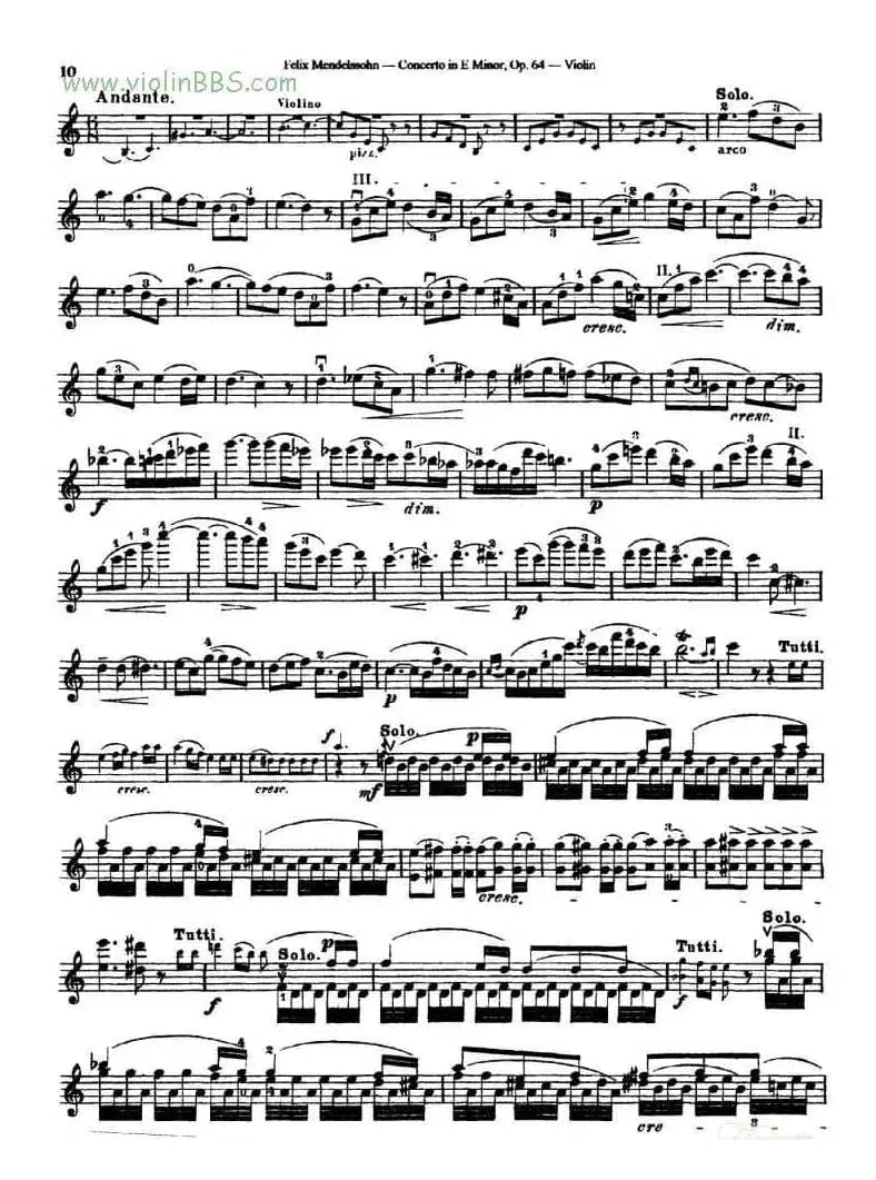 e小调协奏曲 Op.64（小提琴独奏）