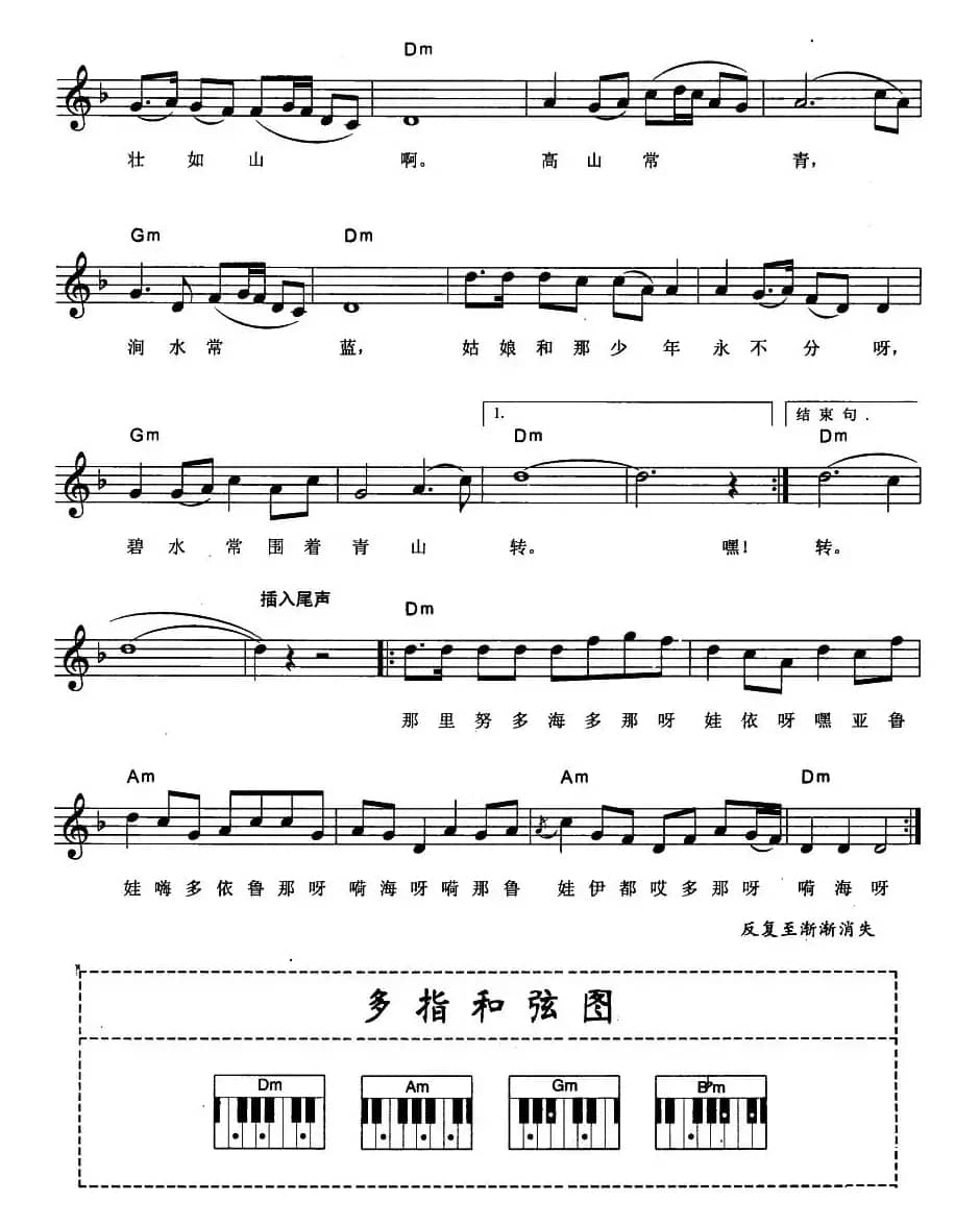 阿里山的姑娘（弹唱谱）